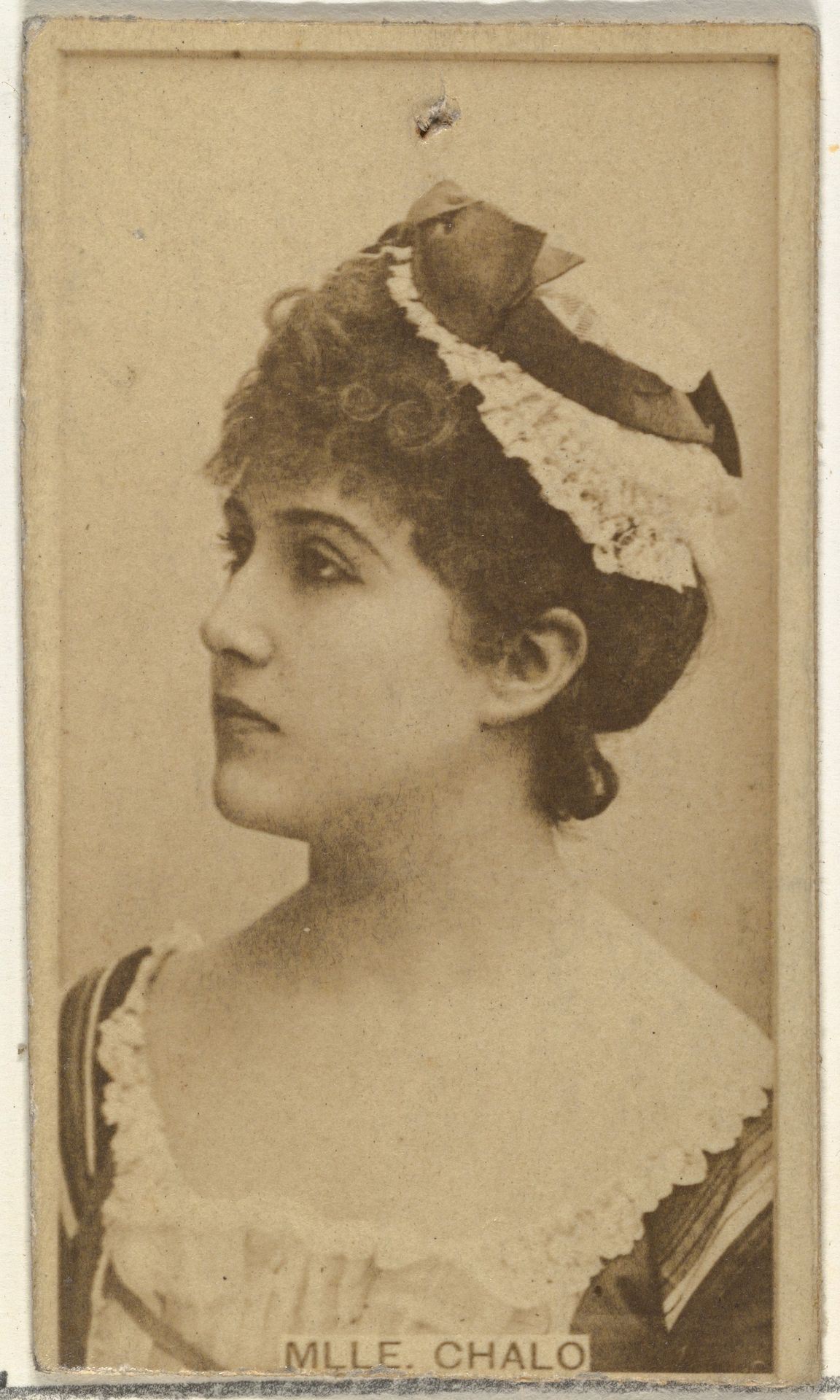 Mlle. Chalo, from the Actors and Actresses series (N145-8) issued by Duke Sons & Co. to promote Duke Cigarettes by W. Duke, Sons & Co.