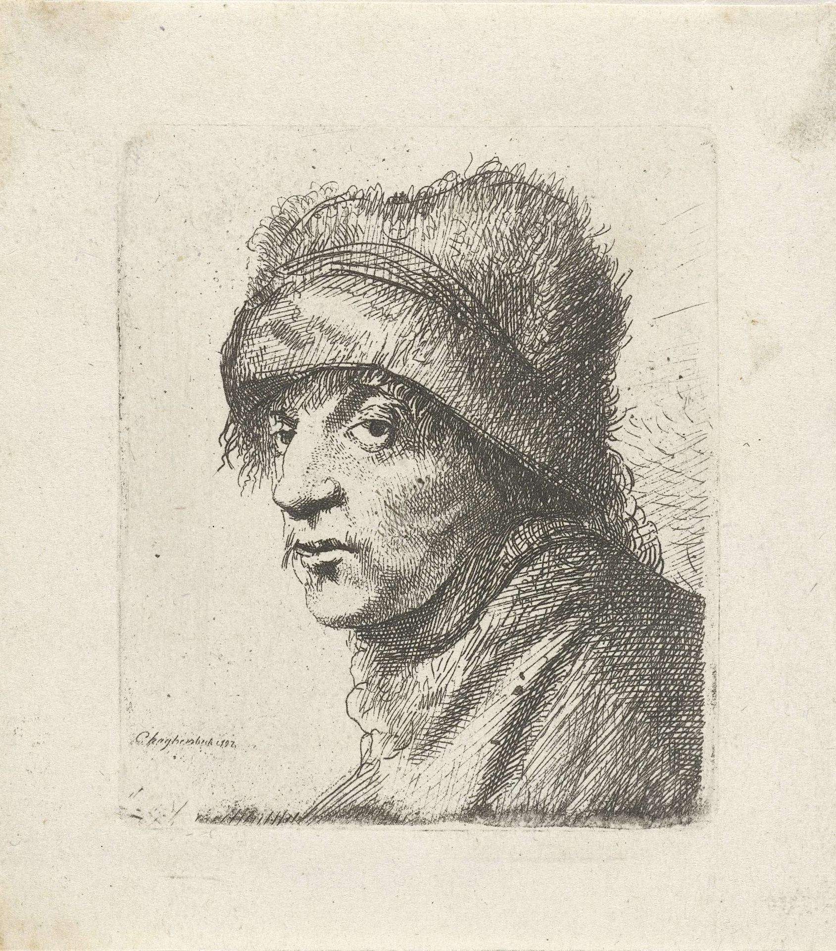 Buste van een man met muts by Karel Hagenbeek