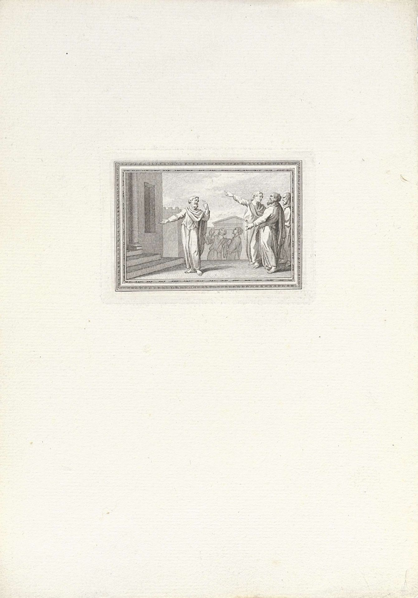 Socrates voor zijn huis by Reinier Vinkeles