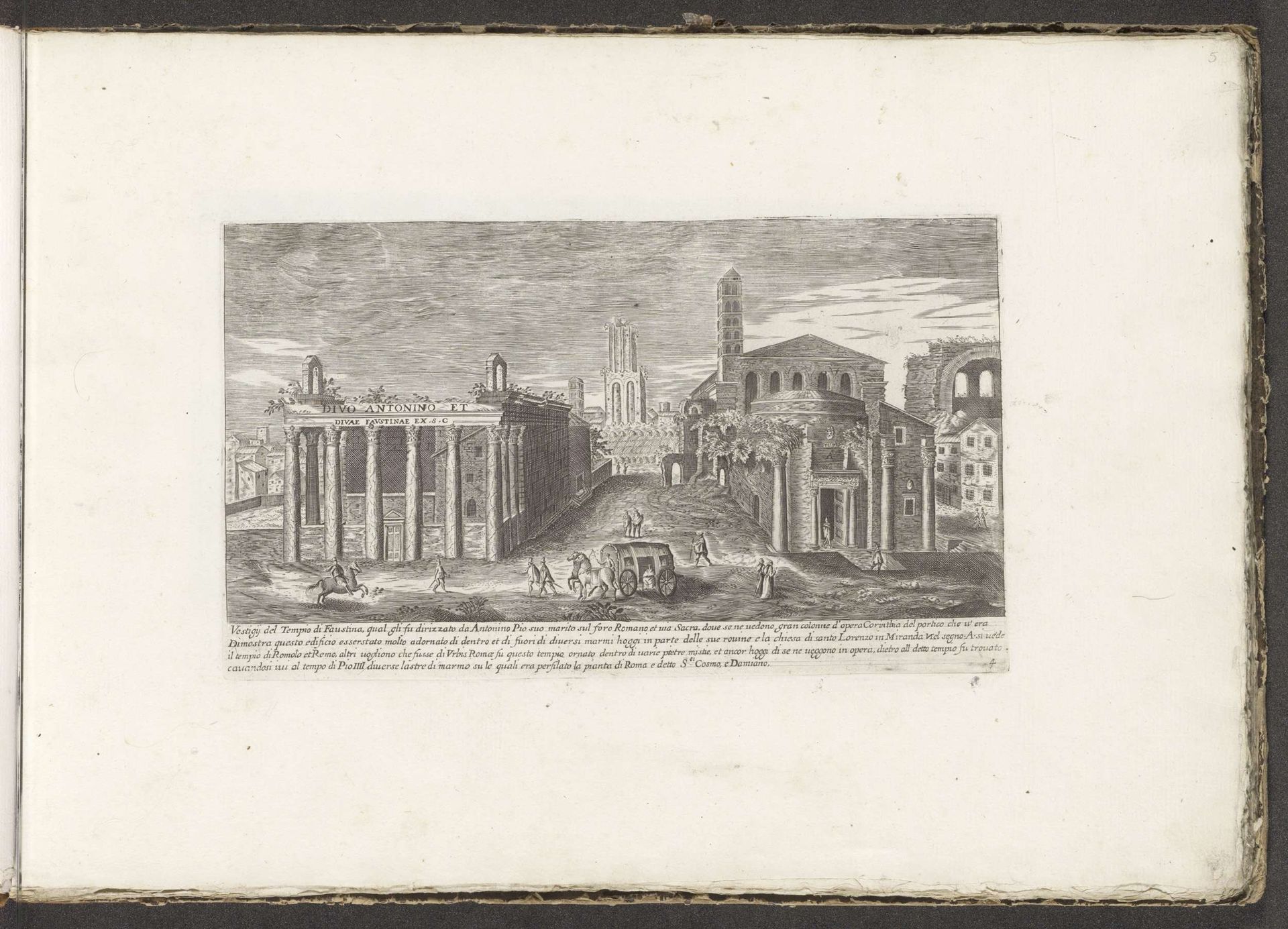 Tempel van Antoninus Pius en Faustina en de Tempel van Romulus by Anonymous