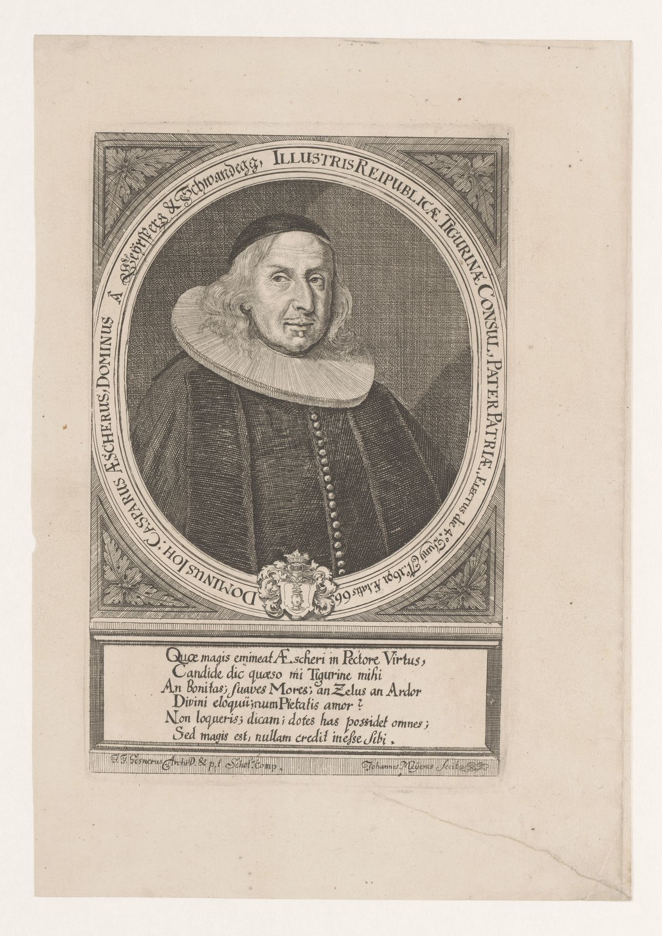 Portret van Hans Caspar Escher by Johannes (II) Meyer