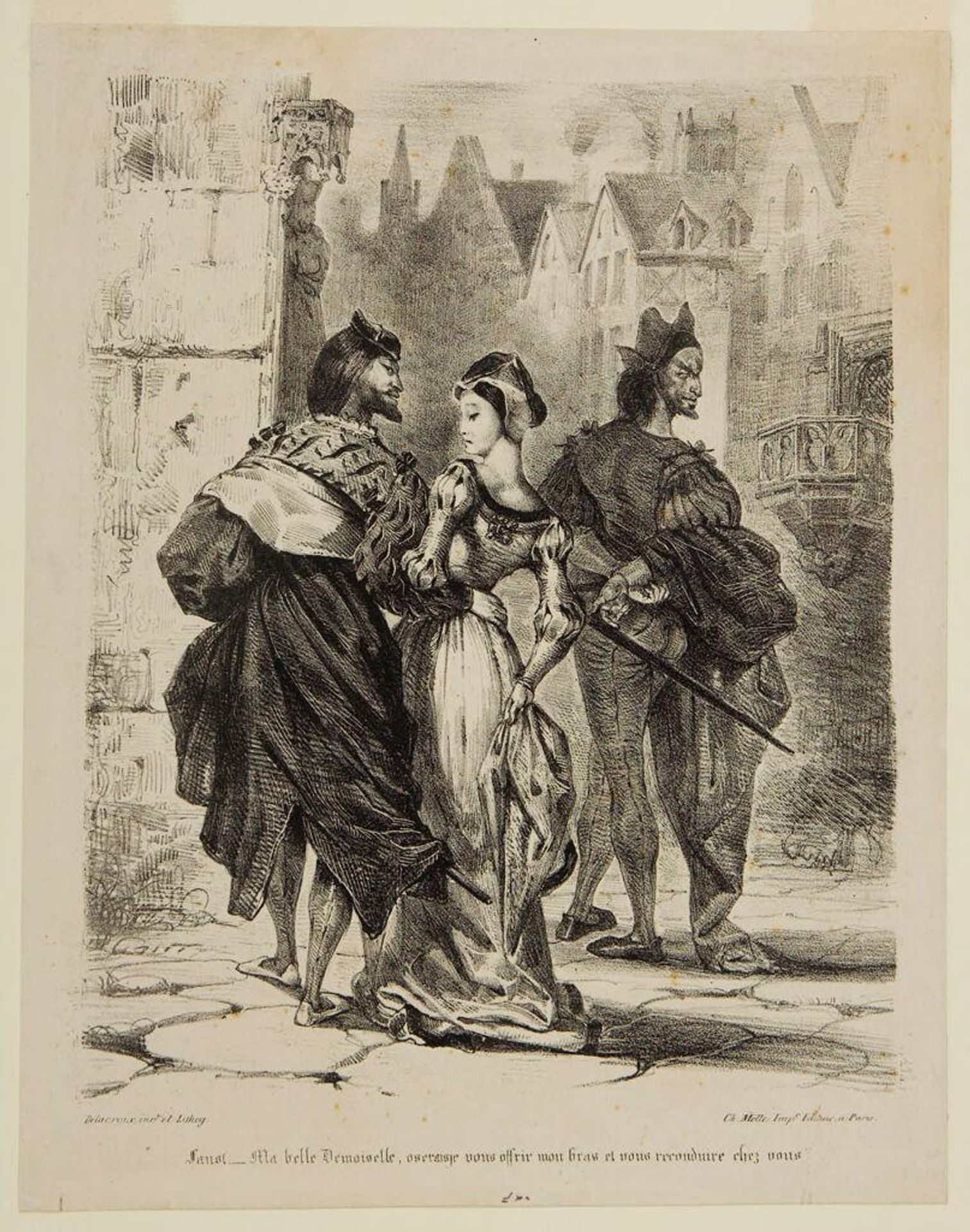 Faust Attempting to Seduce Marguerite by Eugène Delacroix