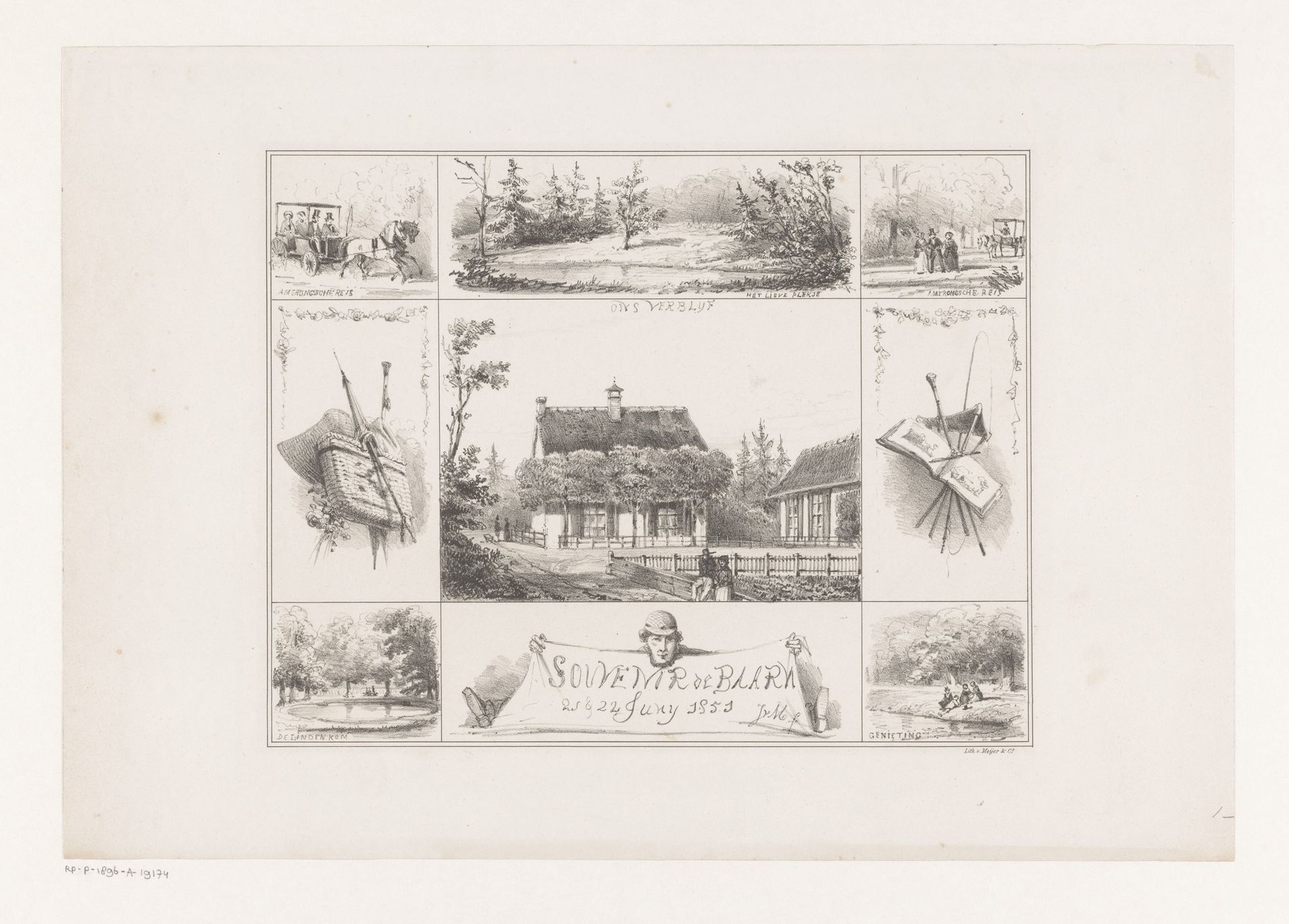 Herinnering aan bezoek aan Baarn op 21 en 22 juni 1851 by Justus van Maurik