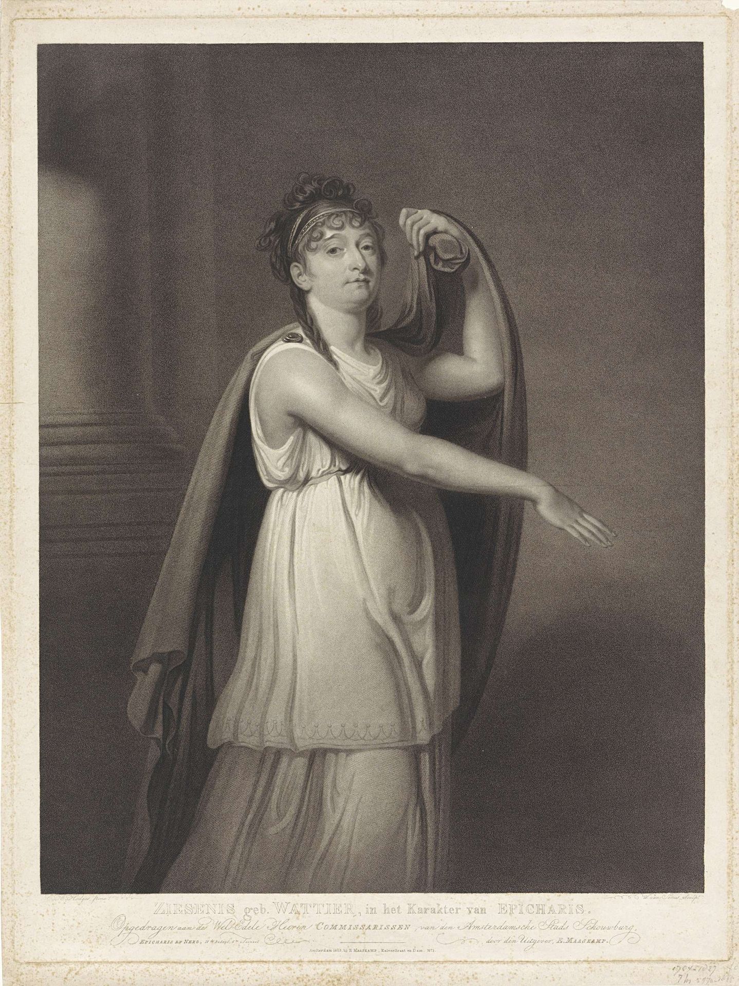 Portret van Johanna Cornelia Ziesenis-Wattier by Willem van Senus