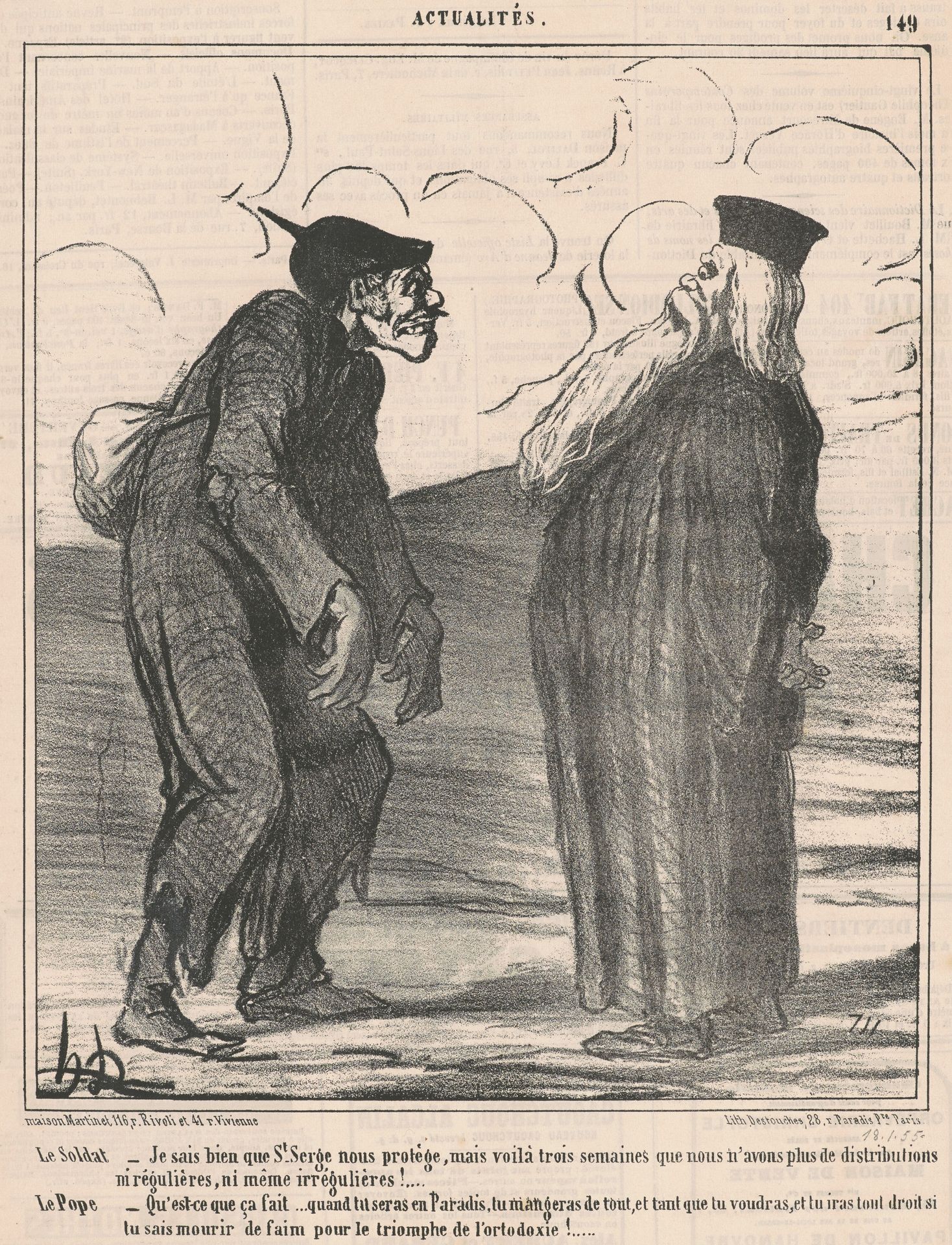 Le soldat...Je sais... by Honoré Daumier