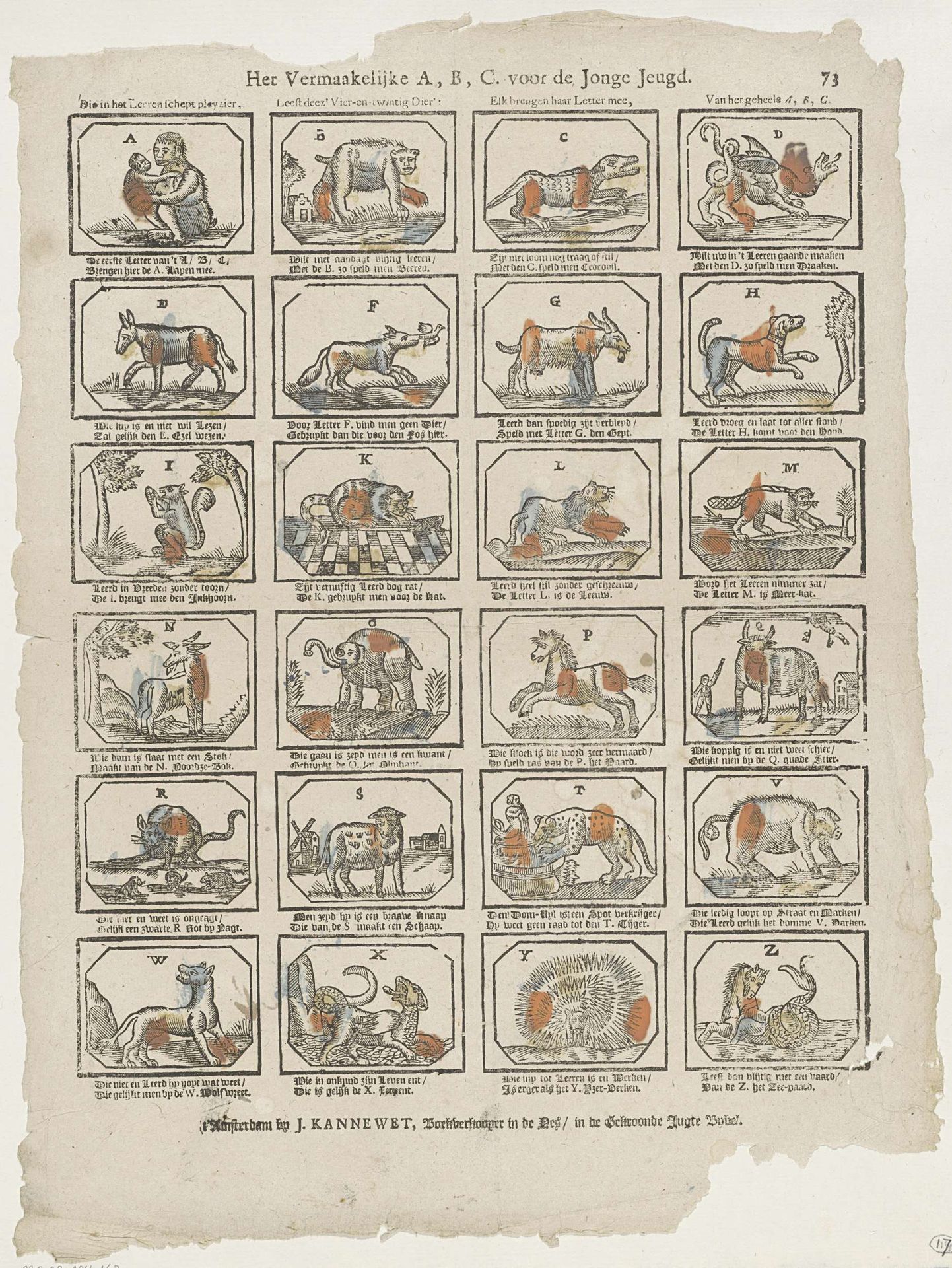 Het vermaakelijke A, B, C. voor de jonge jeugd by Johannes (II) Kannewet
