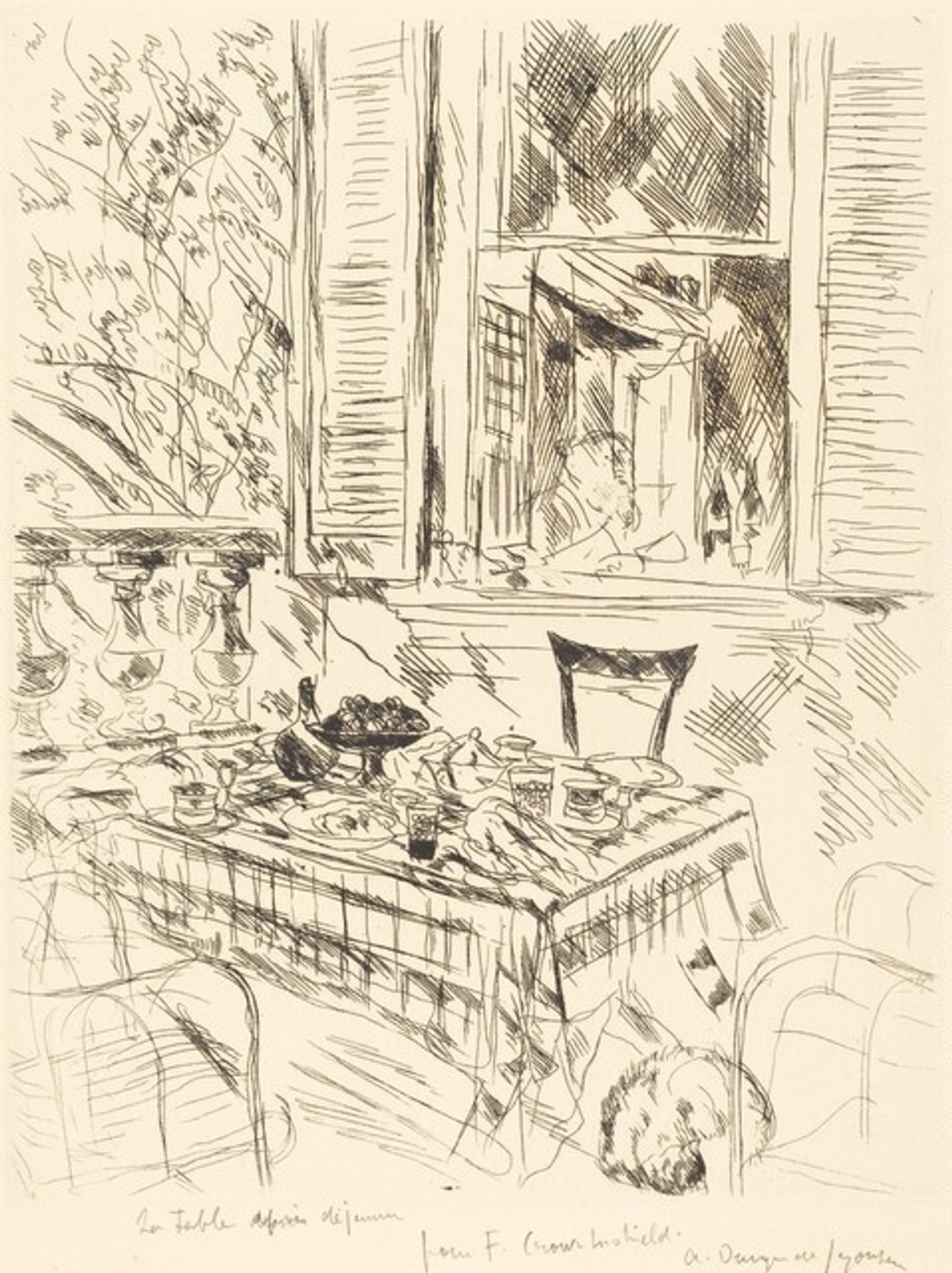 La Table apres dejeuner by Andre Dunoyer de Segonzac