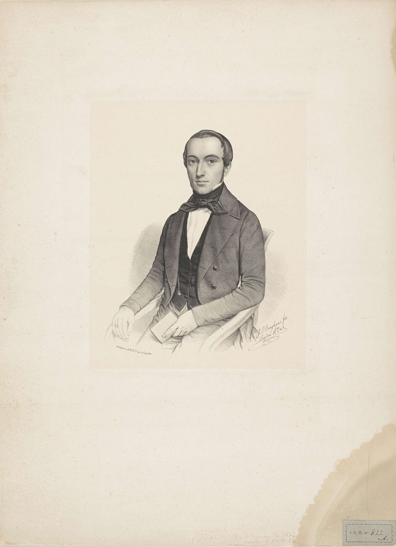 Portret van J. van den Broek by Johann Peter Berghaus