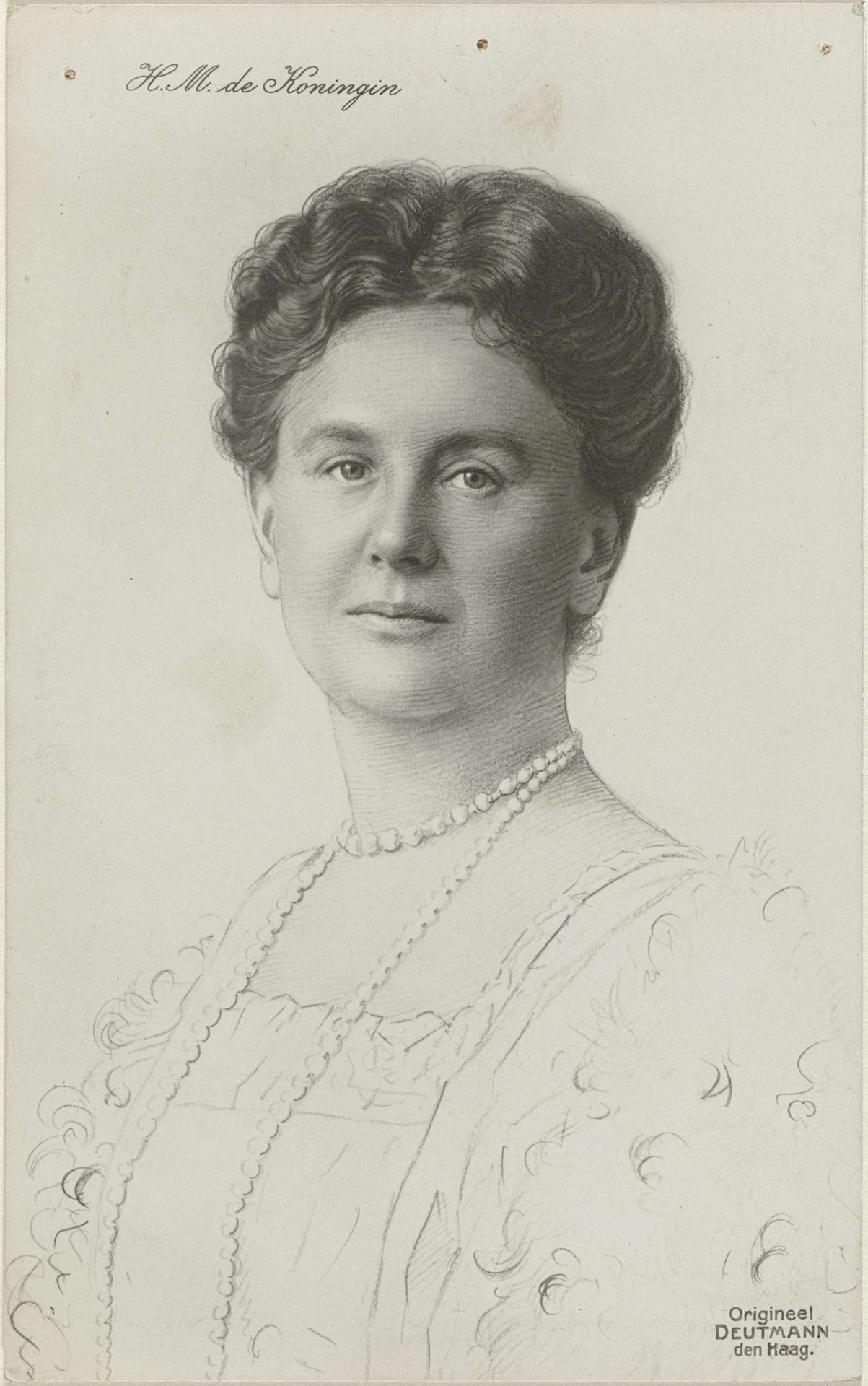 Portret van Wilhelmina, koningin der Nederlanden by Herman Deutmann