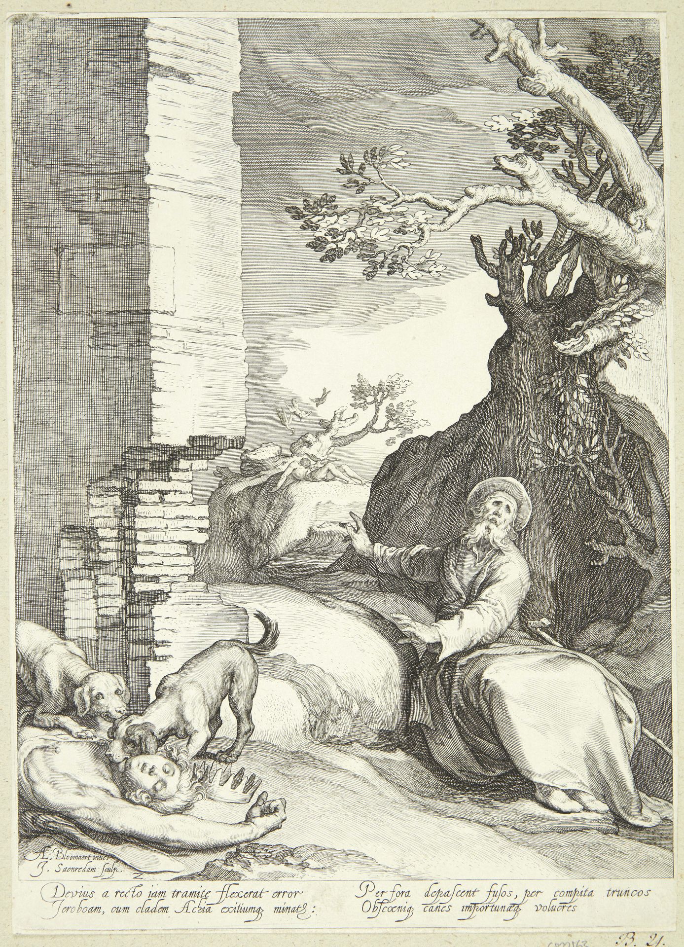 Ahija og Jeroboams kone by Jan Saenredam