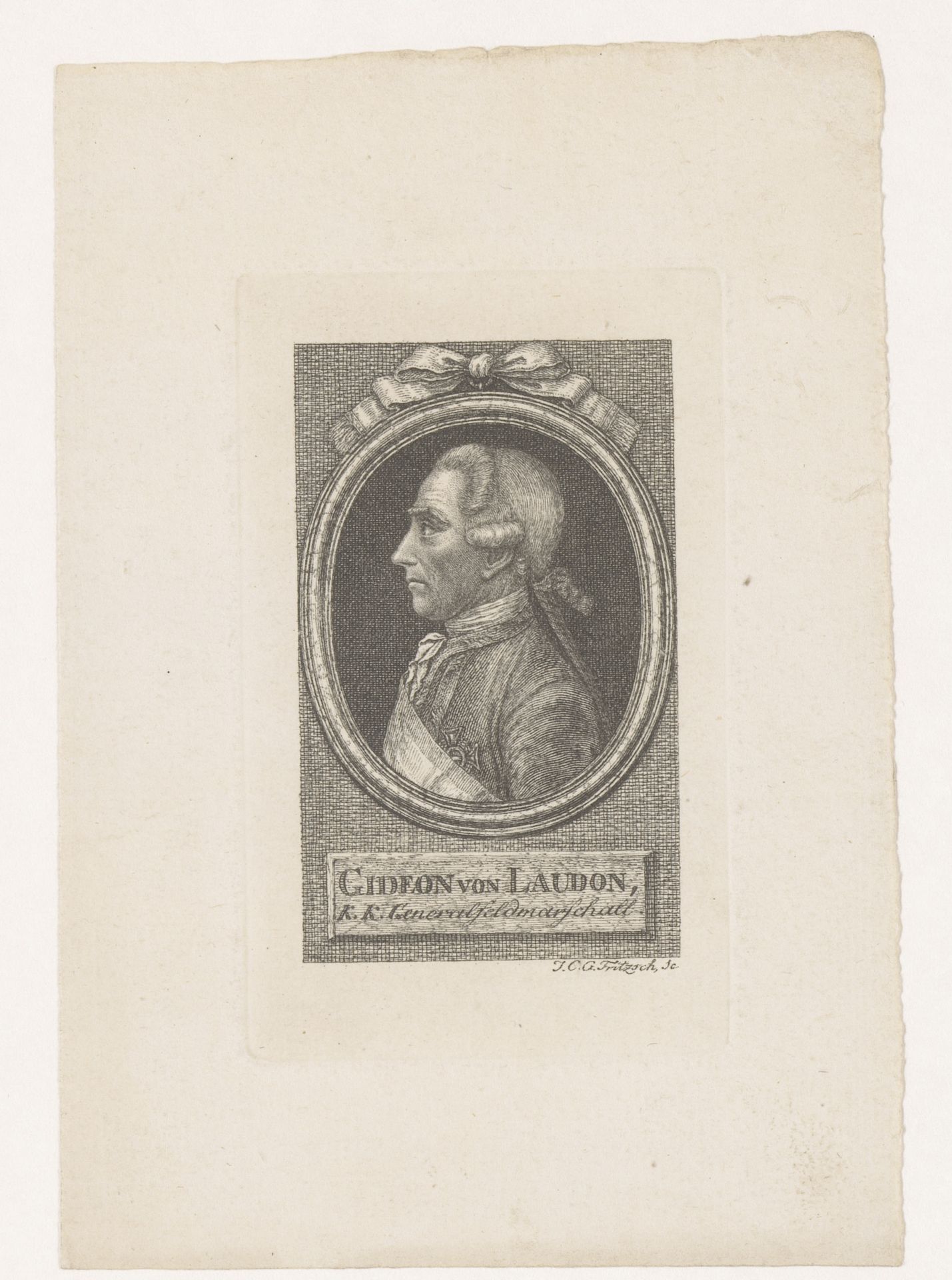 Portret van Gideon Ernst von Laudon by Johann Christian Gottfried Fritzsch