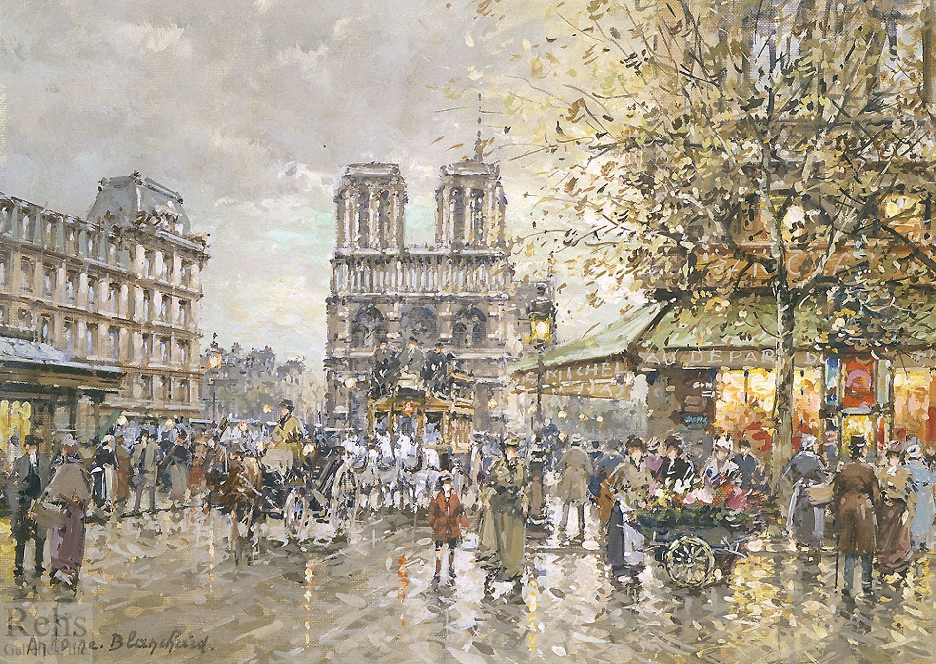 Place Saint Michel, Notre Dame by Antoine Blanchard