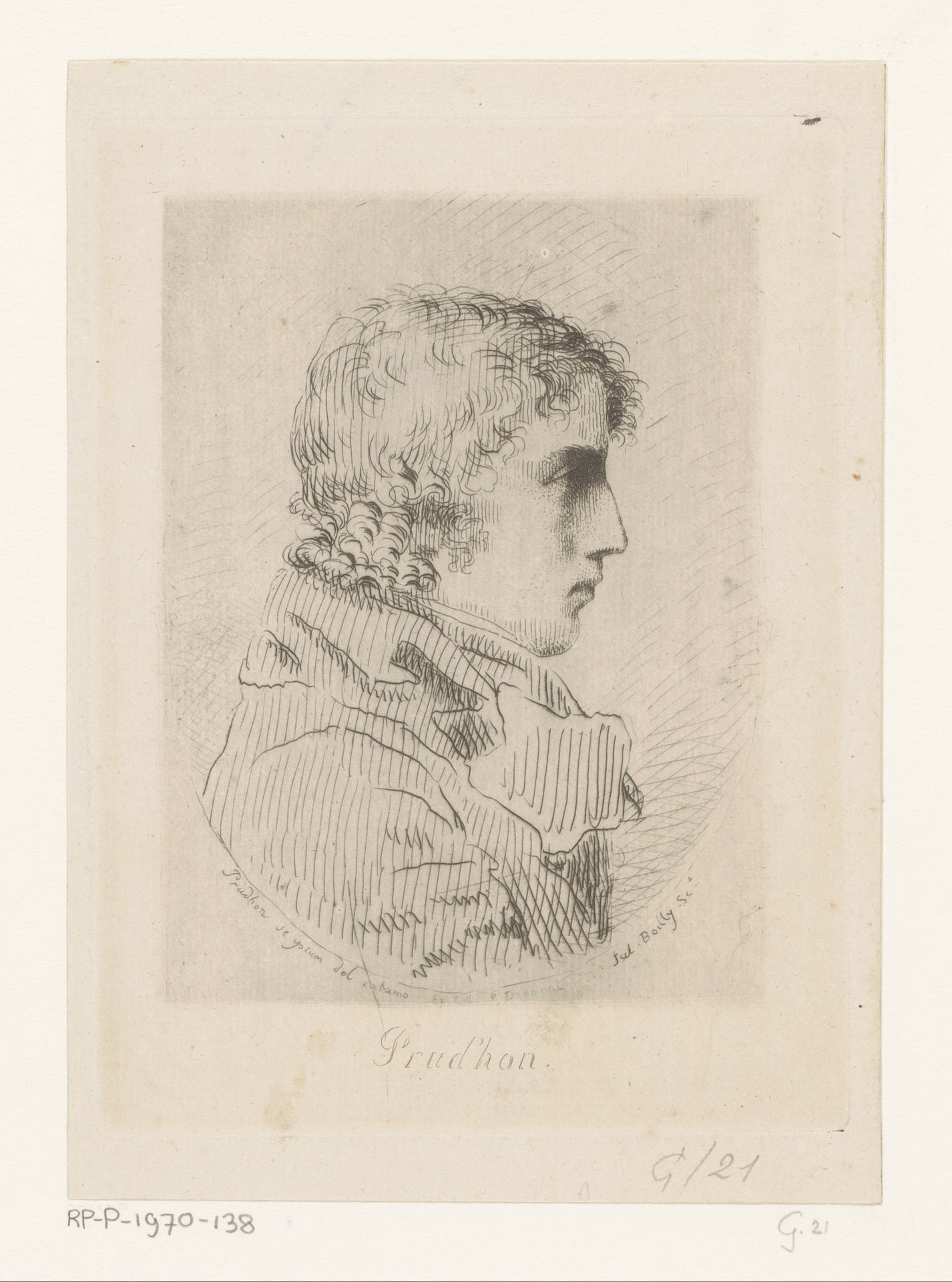 Portret van Pierre Prud'hon by Julien-Léopold Boilly