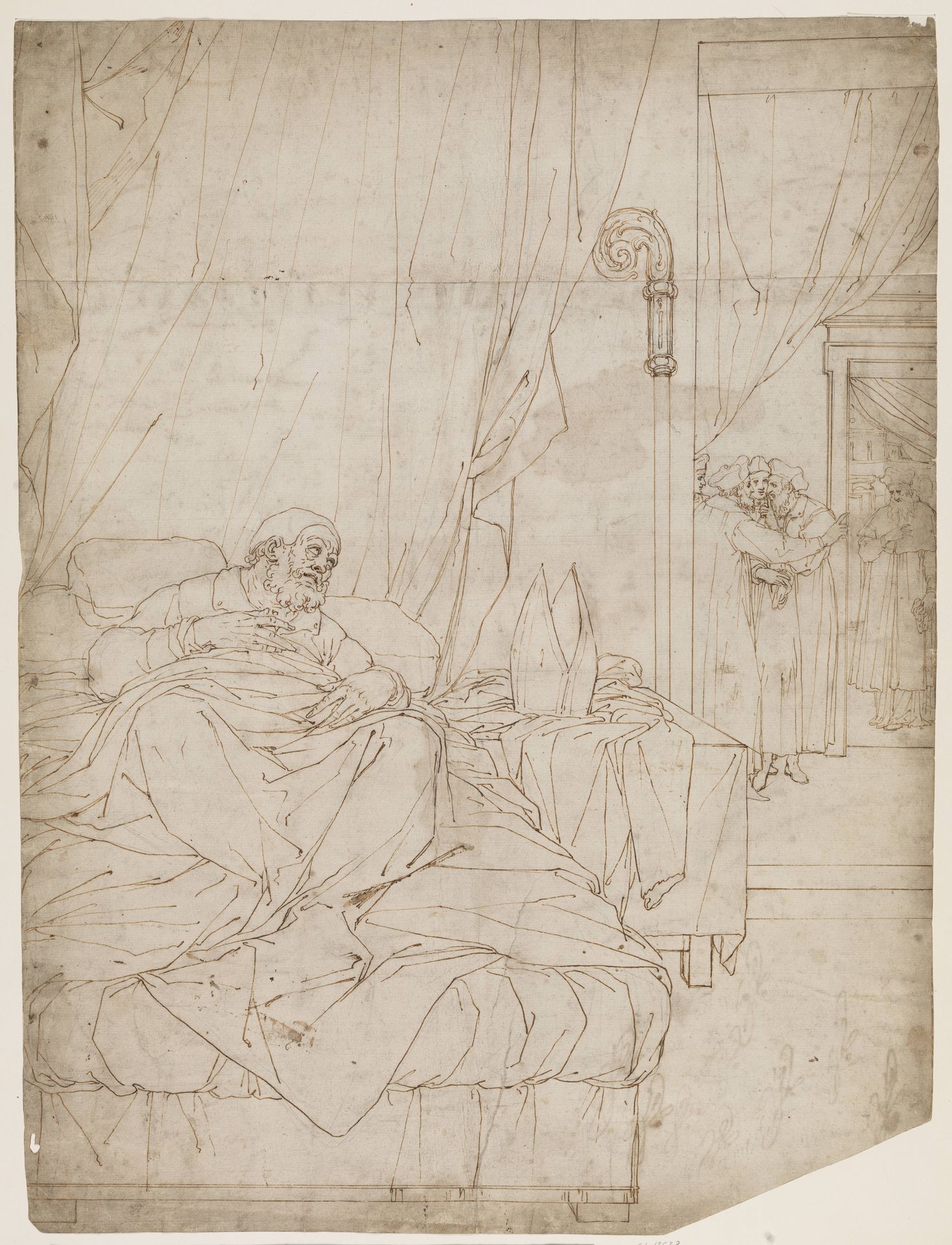 St Ambrosius på dødslejet by Camillo Procaccini