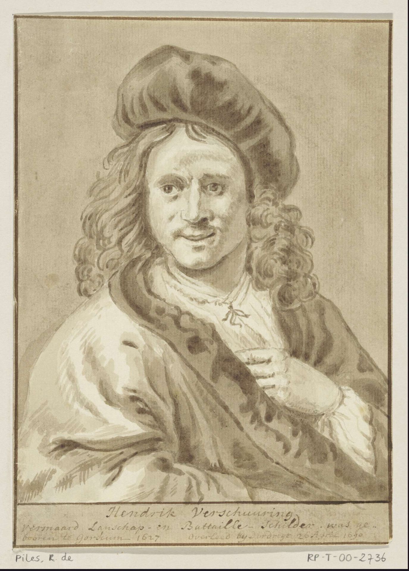 Portret van de schilder Hendrik Verschuring by Anonymous