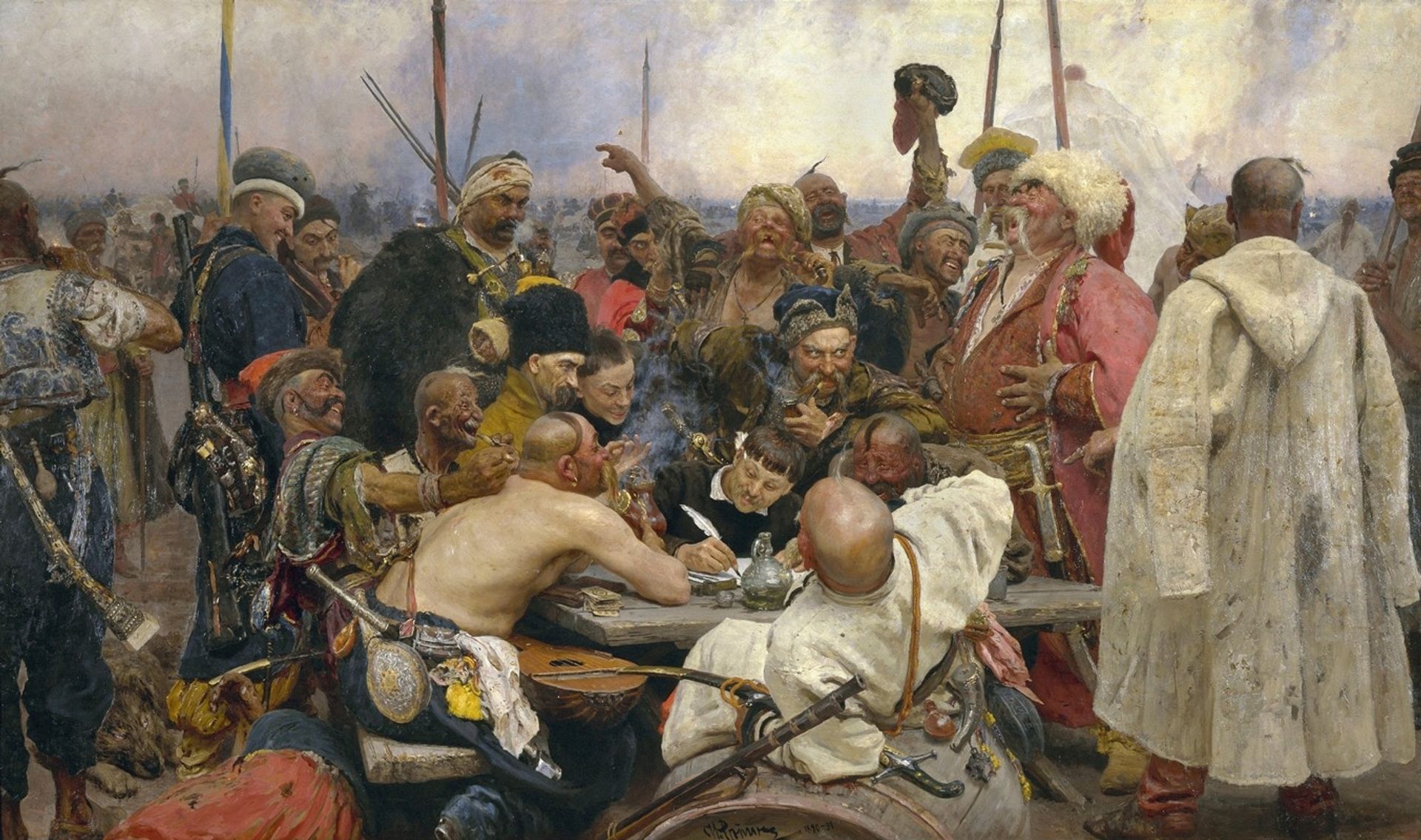 The Reply of the Zaporozhian Cossacks to Sultan Mehmet IV by Ilya Repin