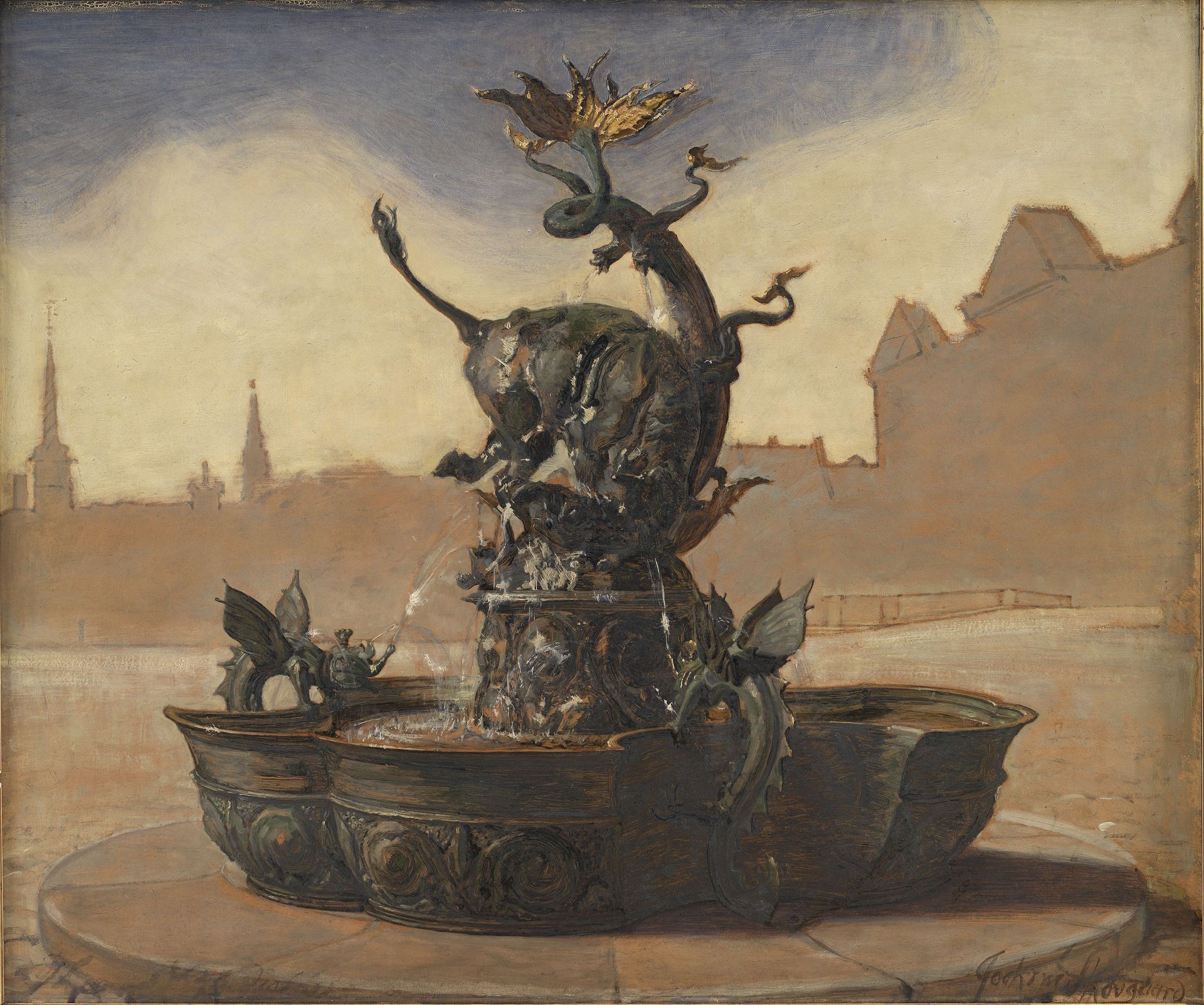 Sketch for Dragespringvandet (the Dragon Fountain) by Joakim Skovgaard