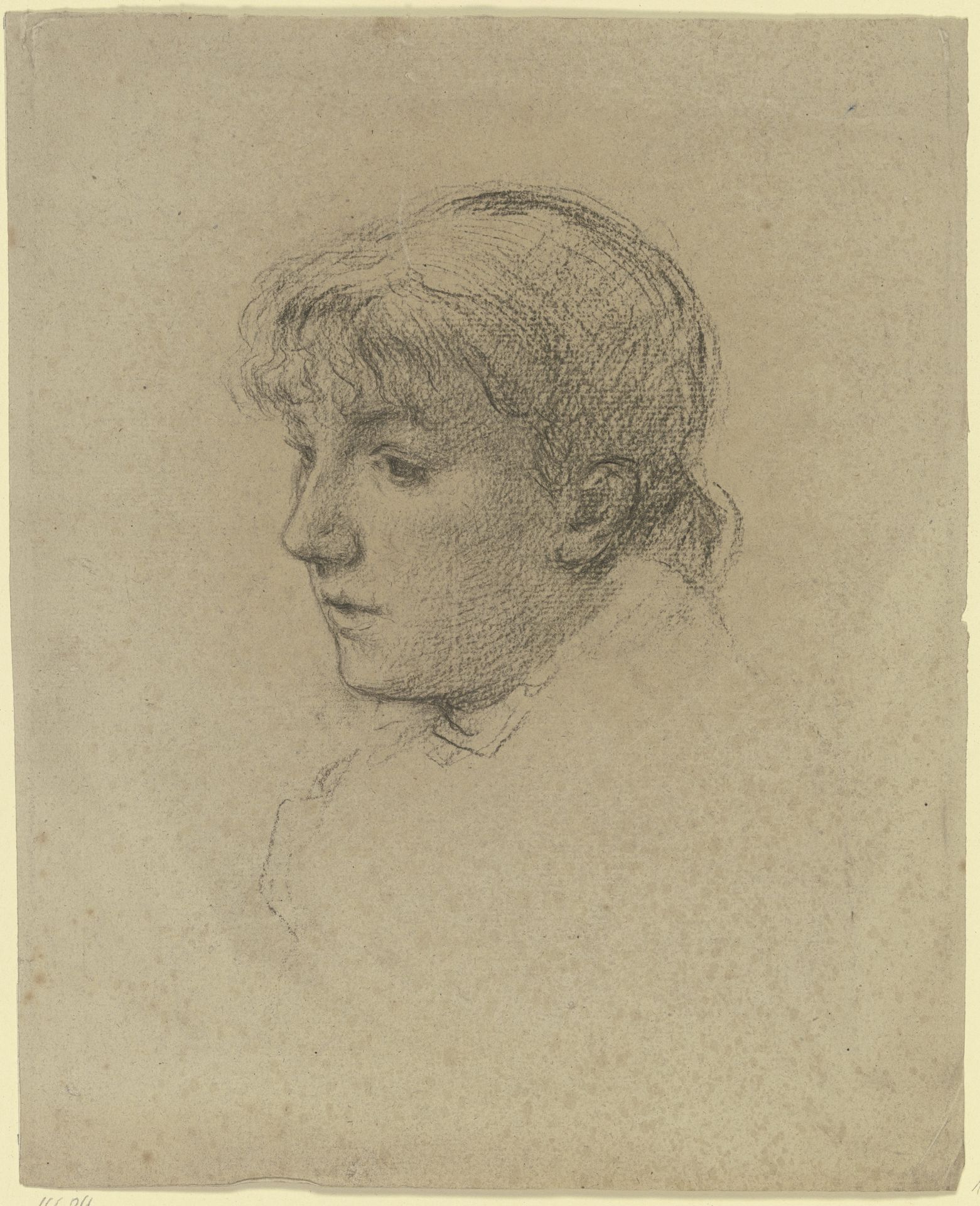Bildnis einer jungen Frau nach links by Otto Scholderer