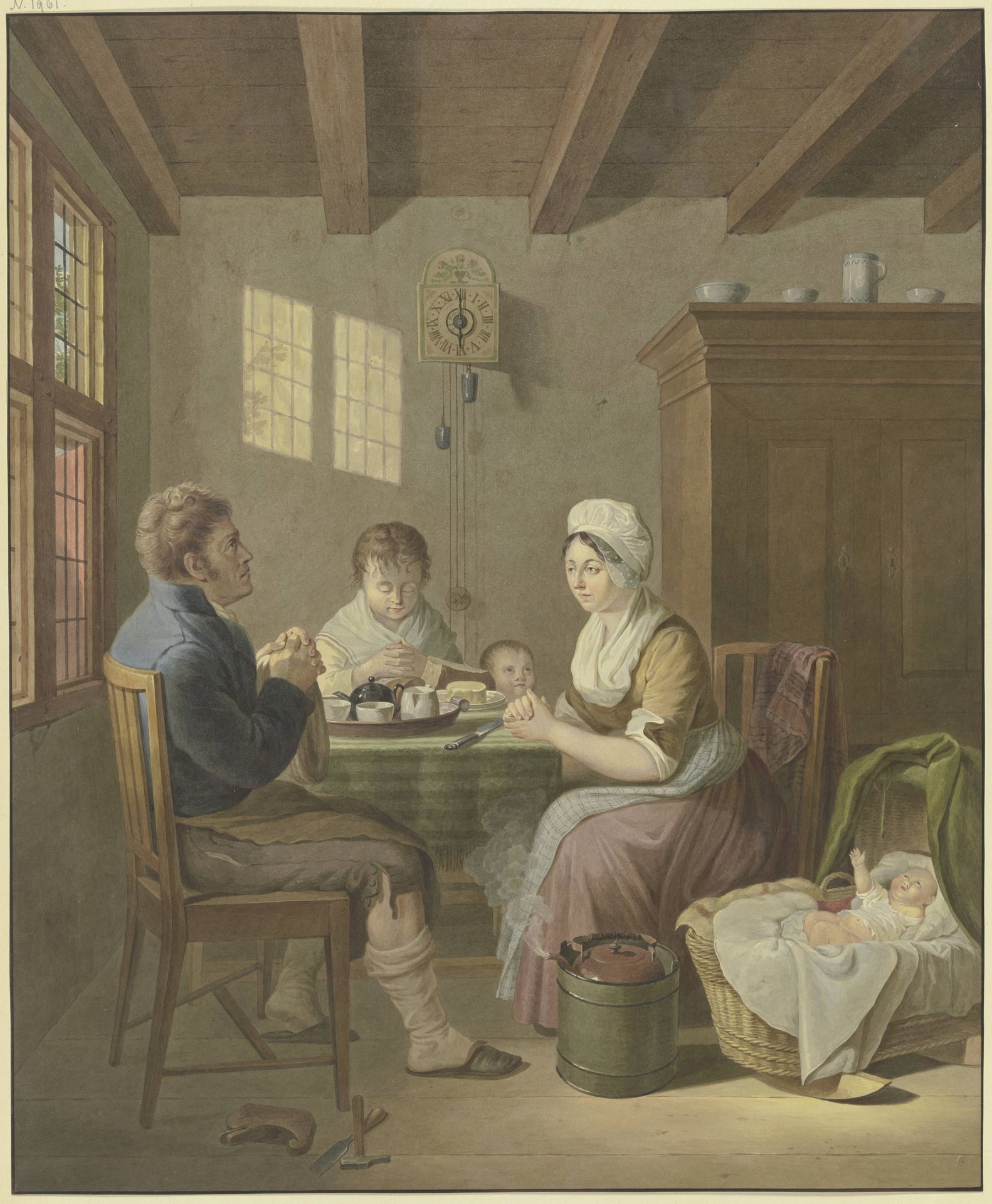 A family saying grace by Johann Friedrich Morgenstern