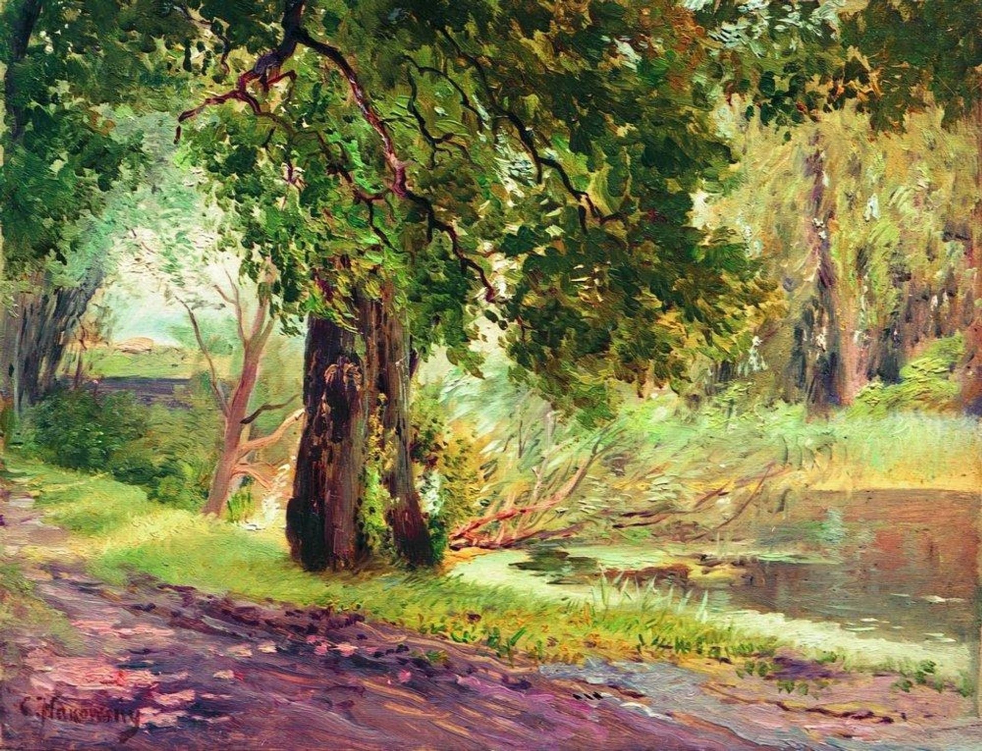 Under the Green Trees (Summer Landscape) by Konstantin Egorovich Makovsky