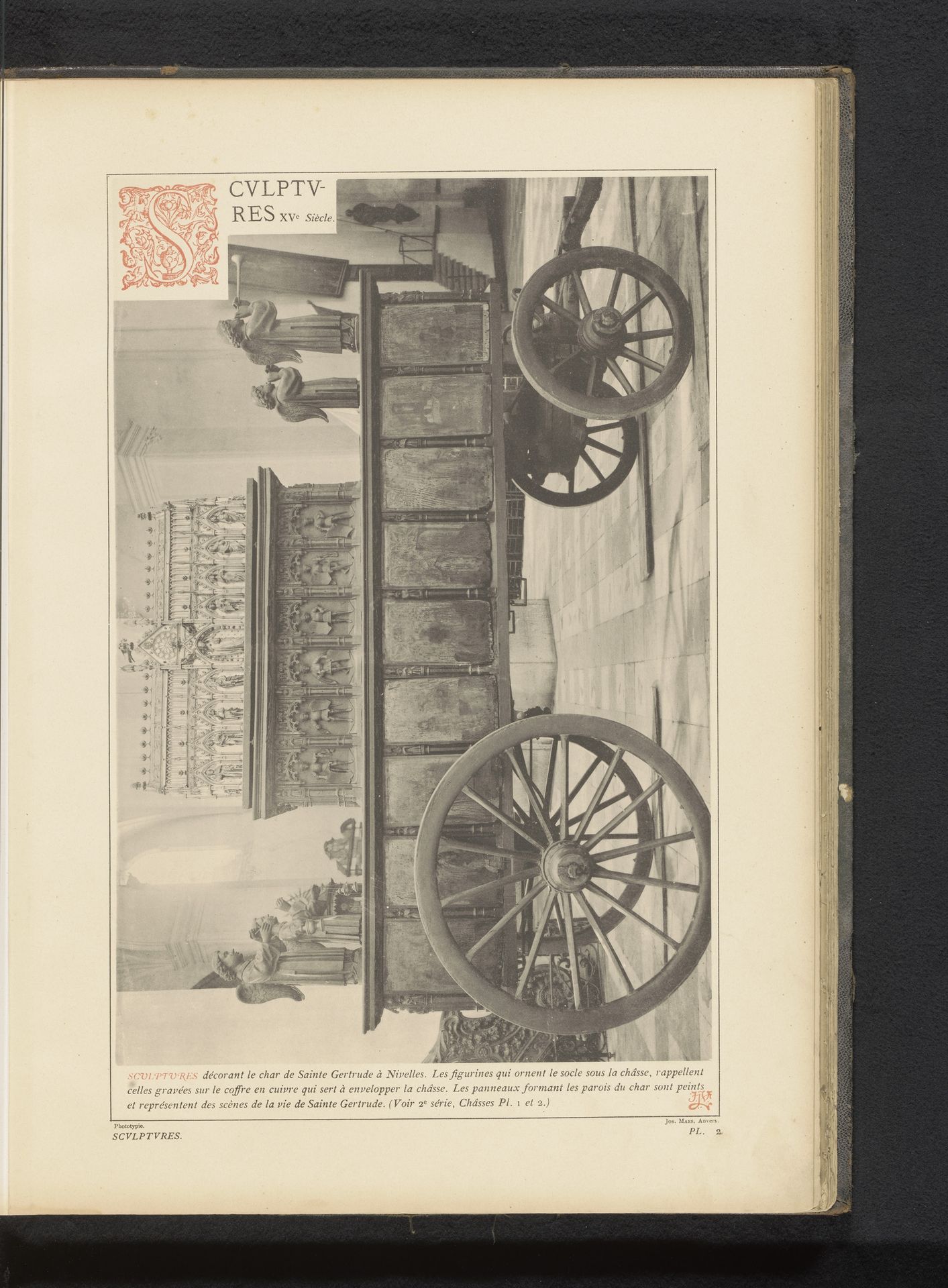 Sculpturen op de strijdwagen van Sint Gertrudis van Nijvel by Anonymous