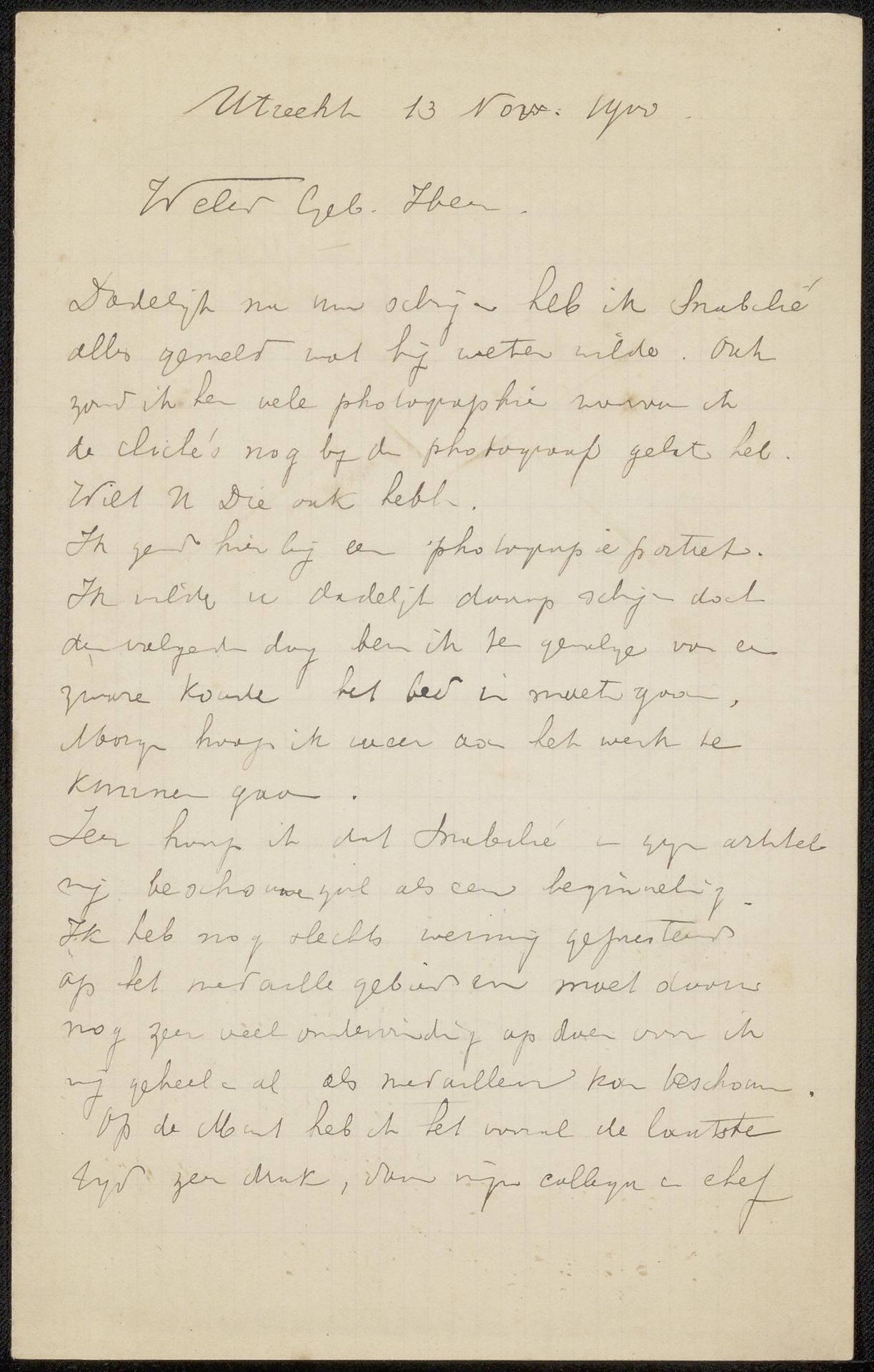 Brief aan Philip Zilcken by Johannes Cornelis Wienecke