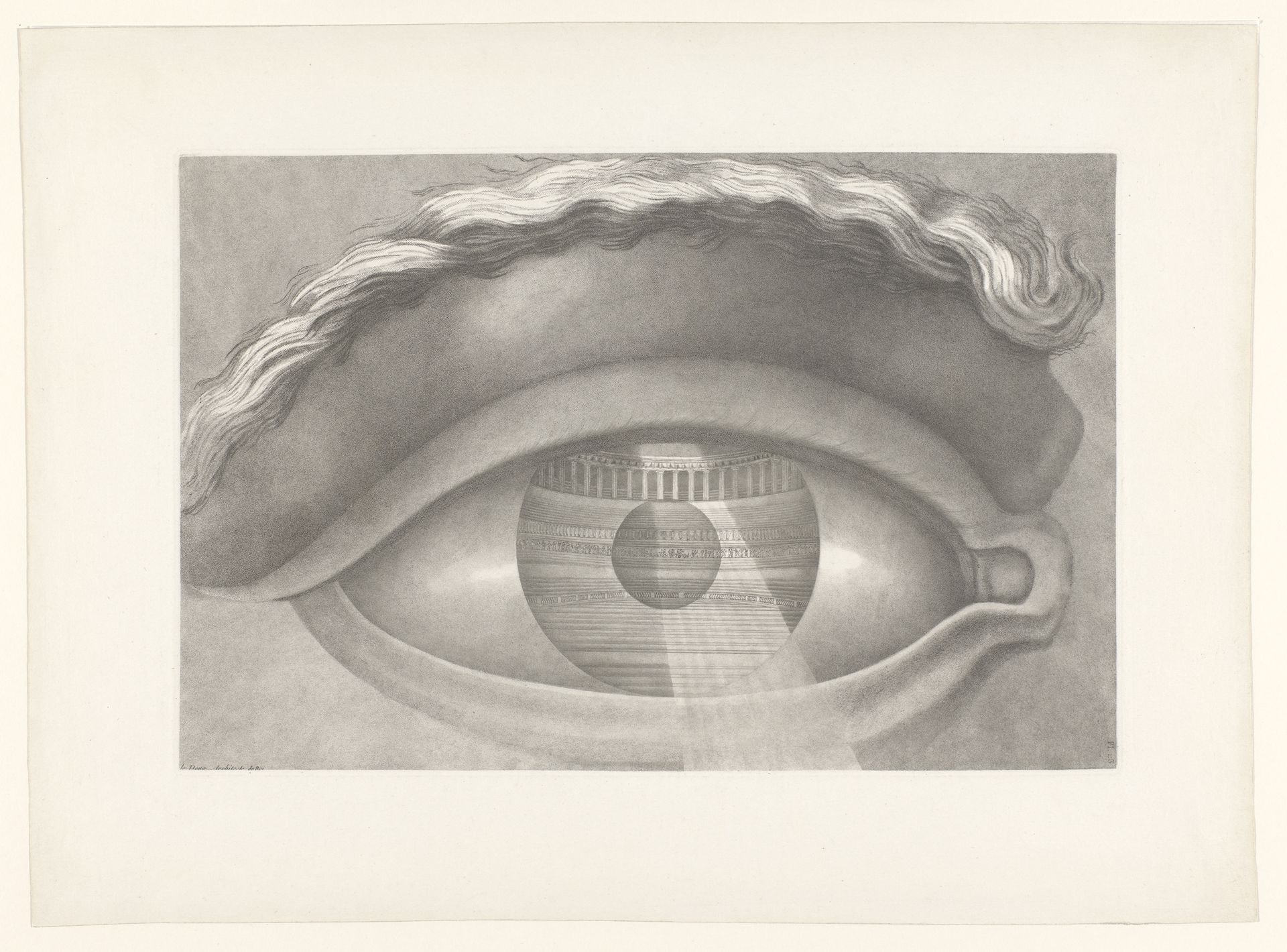 Een blik in het theater van Besançon by Claude Nicolas Ledoux