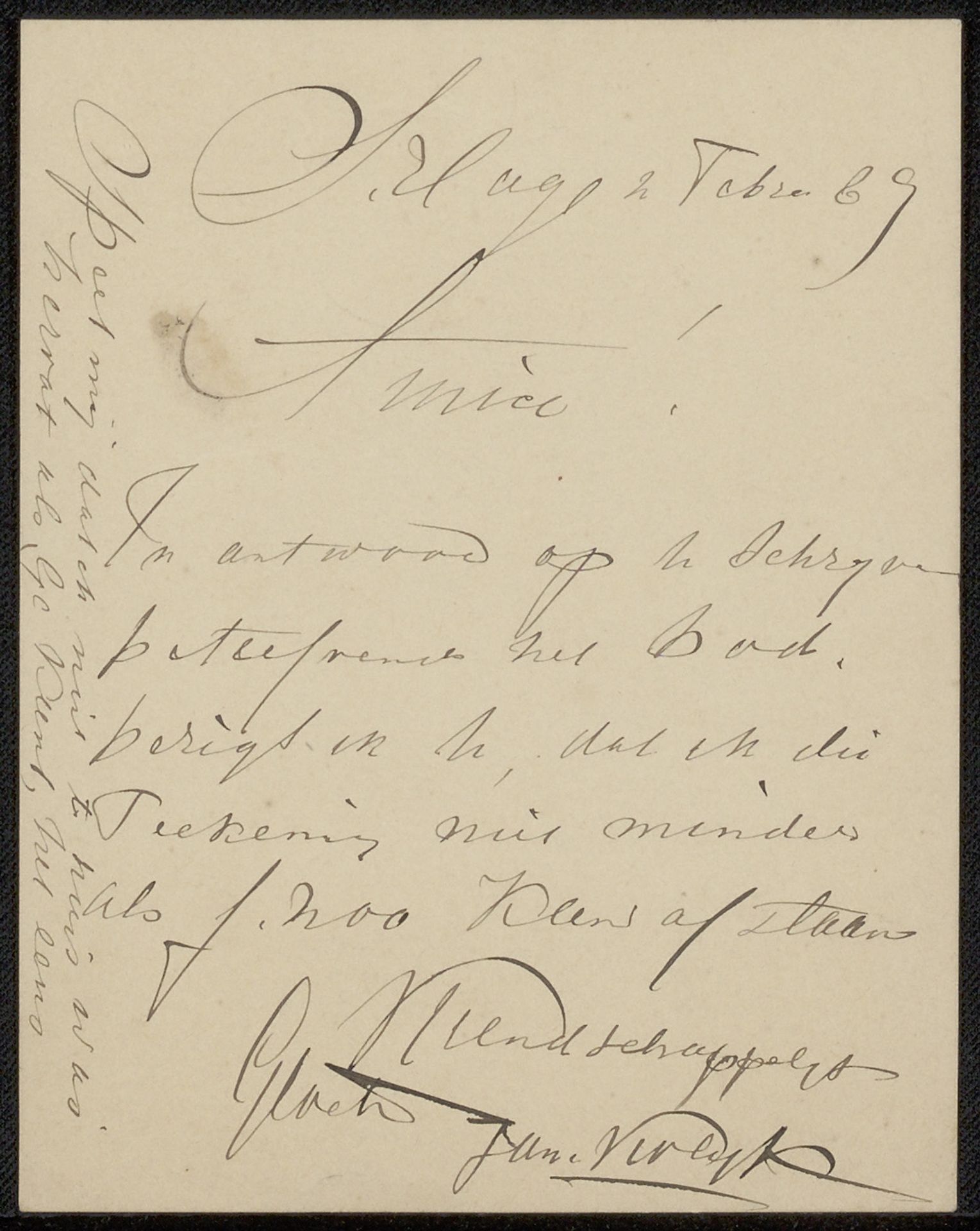 Brief aan Philip Zilcken by Jan Vrolijk