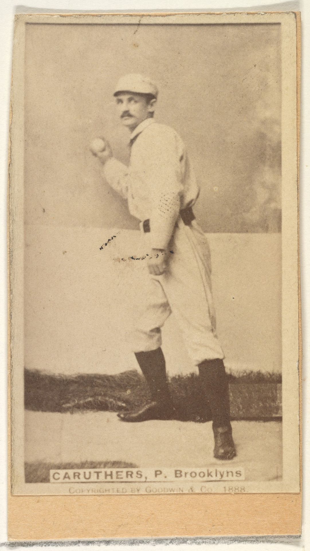 Caruthers, Pitcher, Brooklyn, from the Old Judge series (N172) for Old Judge Cigarettes by Goodwin & Company