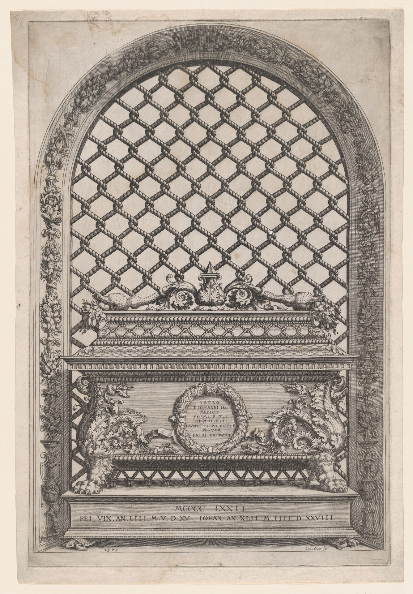 The Tomb of Pietro and Giovanni de' Medici from The Tombs of the Medici by Cornelis Cort