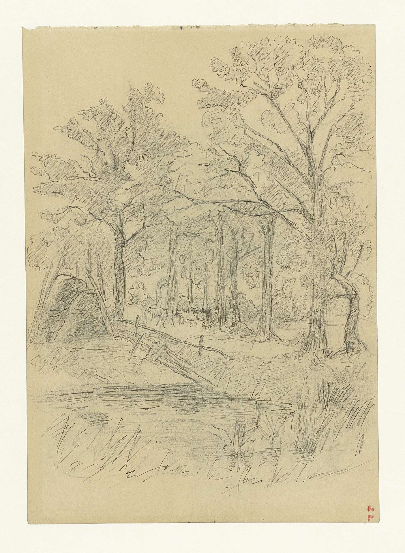 Boslandschap met vee by Jozef Israëls