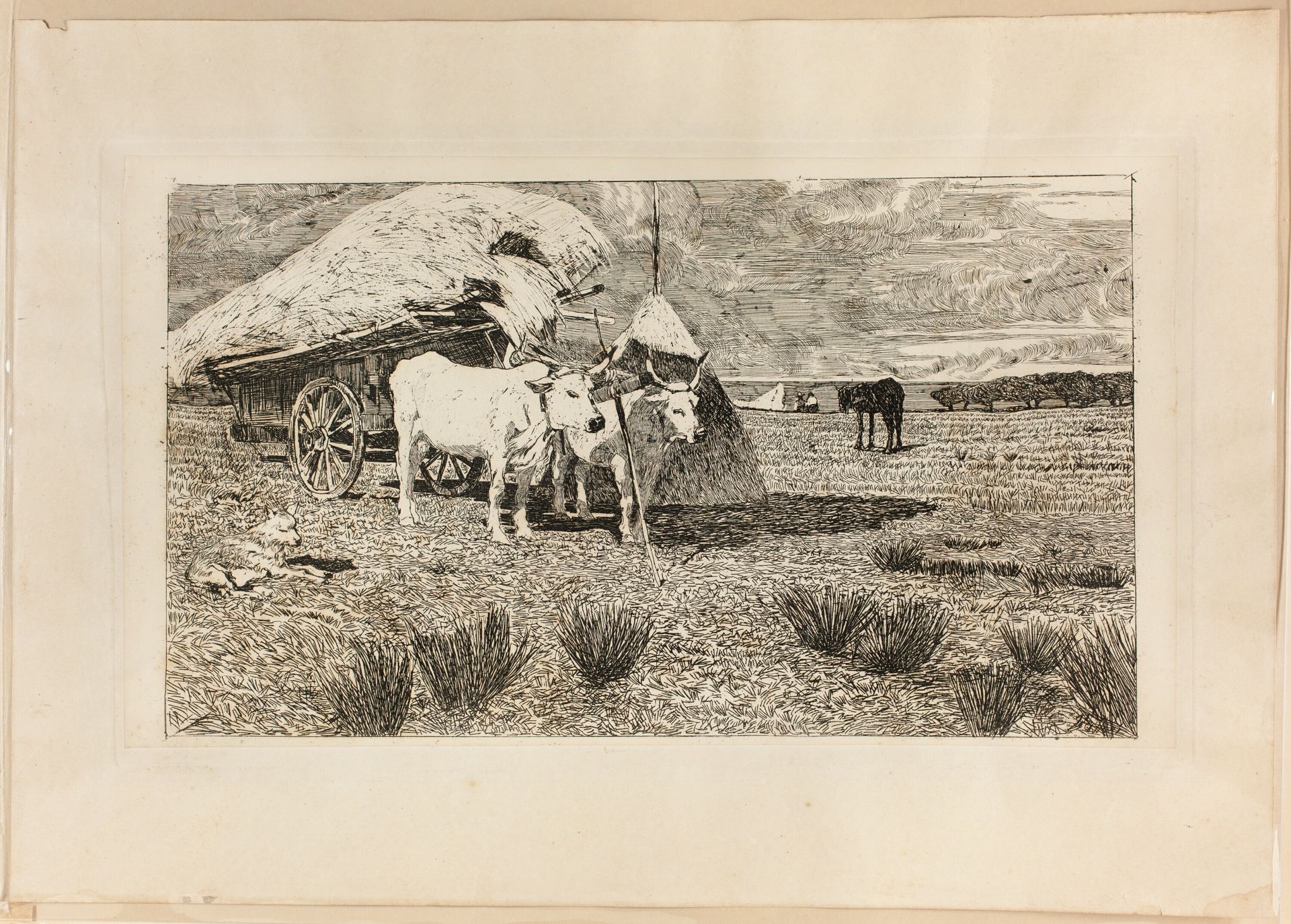 Oxen and Wagon (Maremma) by Giovanni Fattori