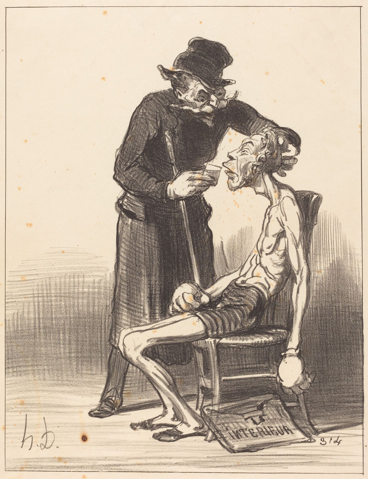 Un Lutteur malheureux by Honoré Daumier