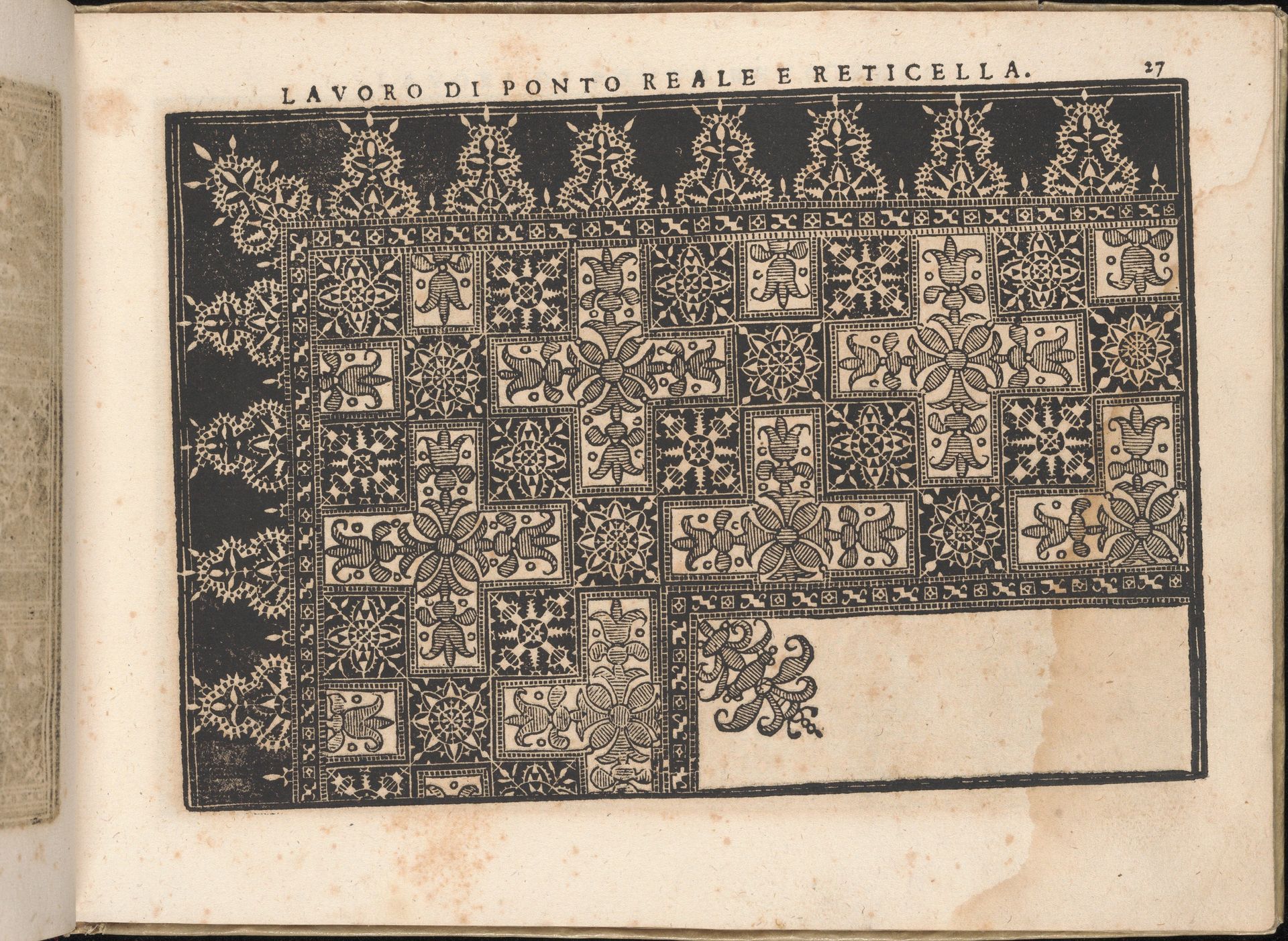 Fiore D'Ogni Virtu Per le Nobili Et Honeste Matrone, page 27 (recto) by Isabella Catanea Parasole