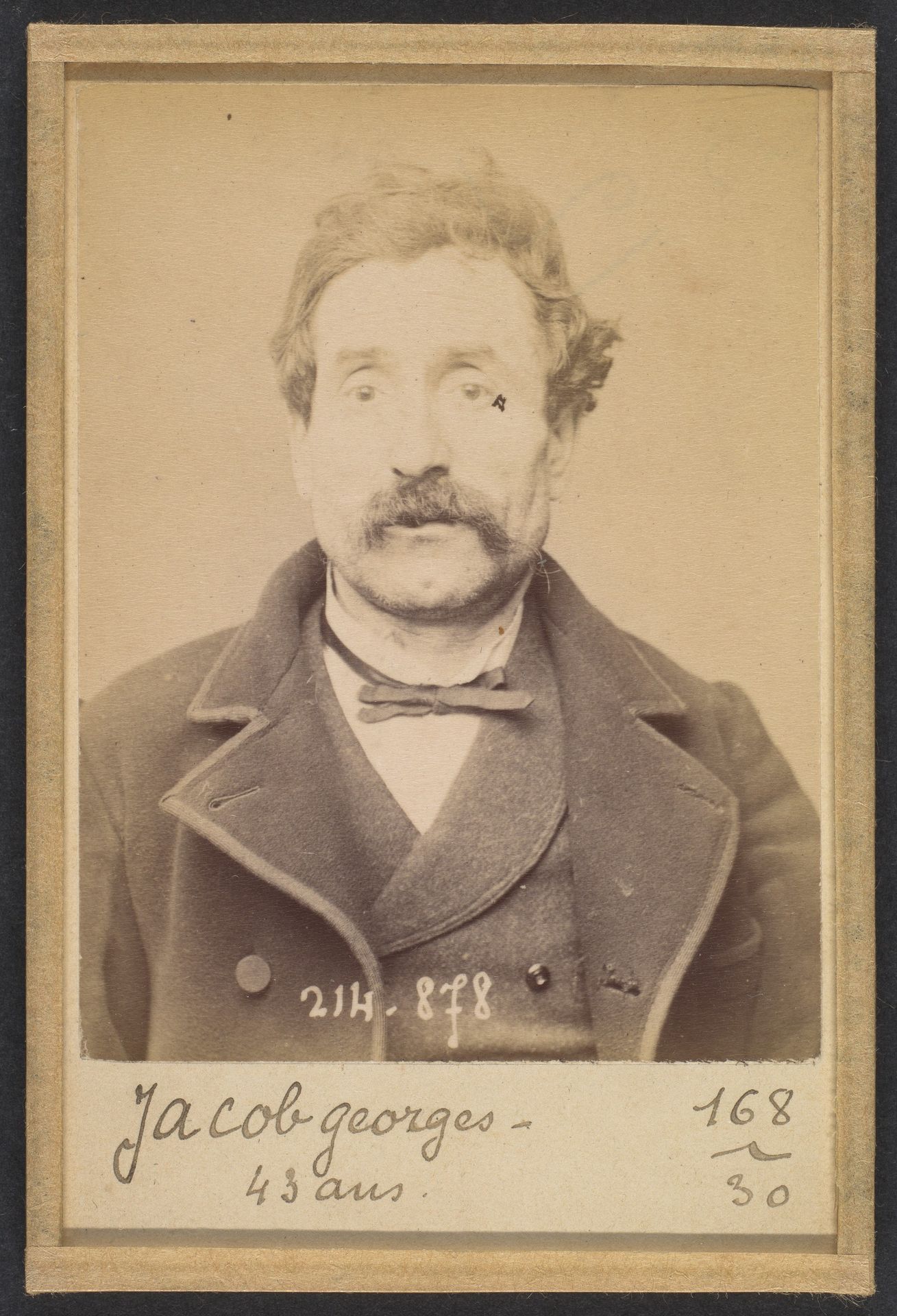 Jacob. Georges, Gustave. 43 ans, né à Paris XVIIe. Journalier. Anarchiste. 27/2/94. by Alphonse Bertillon