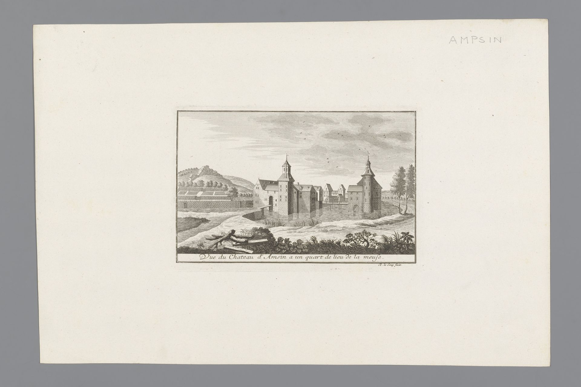 Gezicht op het kasteel te Ampsin by Anonymous