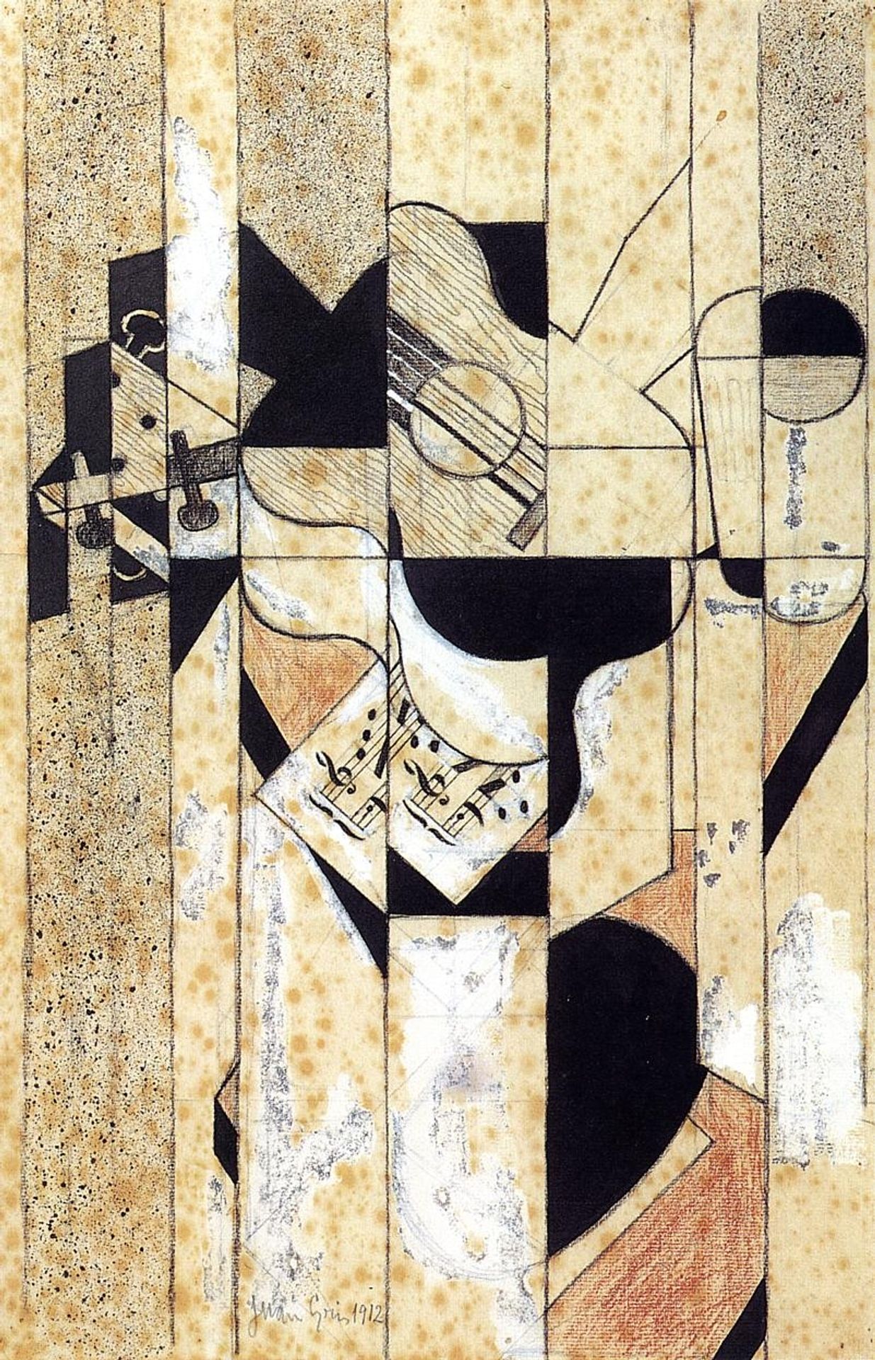 Guitar and Glass by Juan Gris
