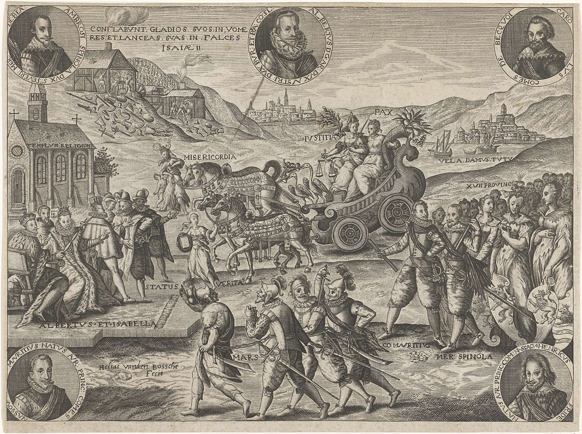 Allegorie op het Bestand en de vereniging der partijen, 1609 by Elias van den Bossche