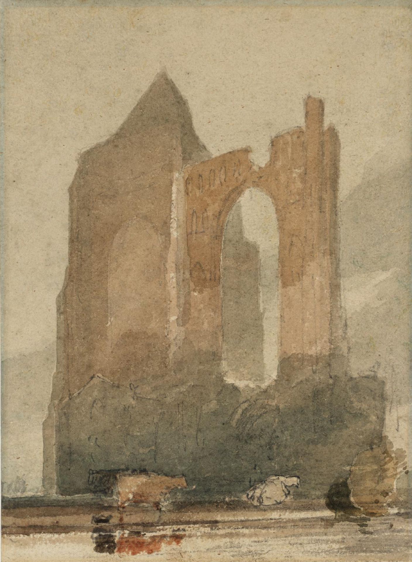 Crowland Abbey by John Sell Cotman