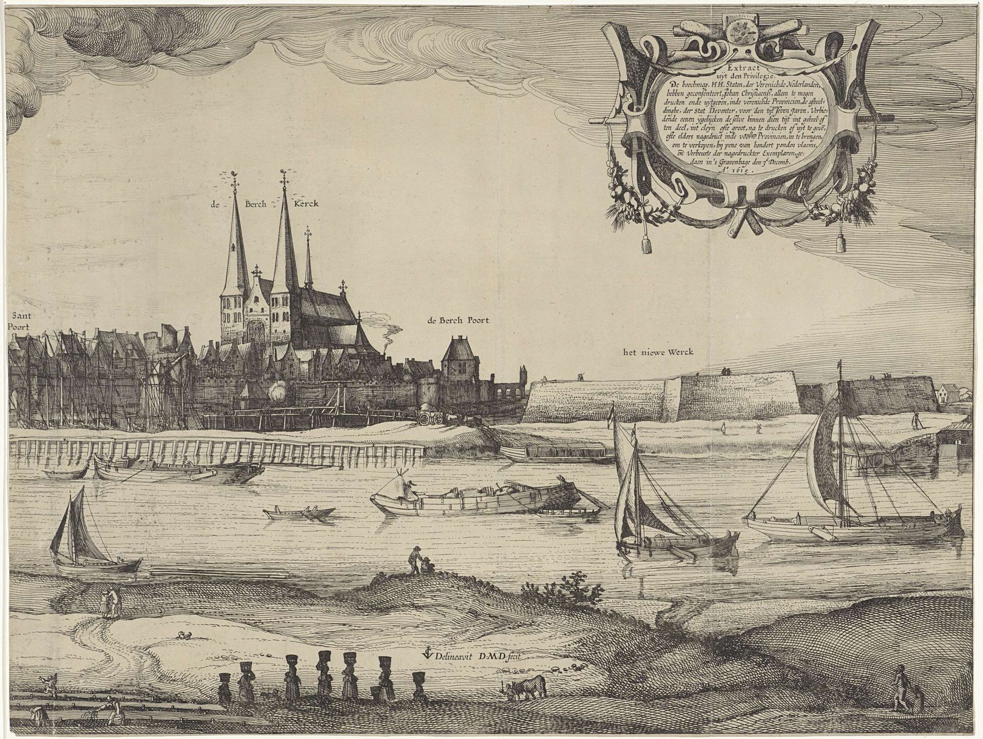 Profiel van Deventer (plaat IV) by Claes Jansz. Visscher
