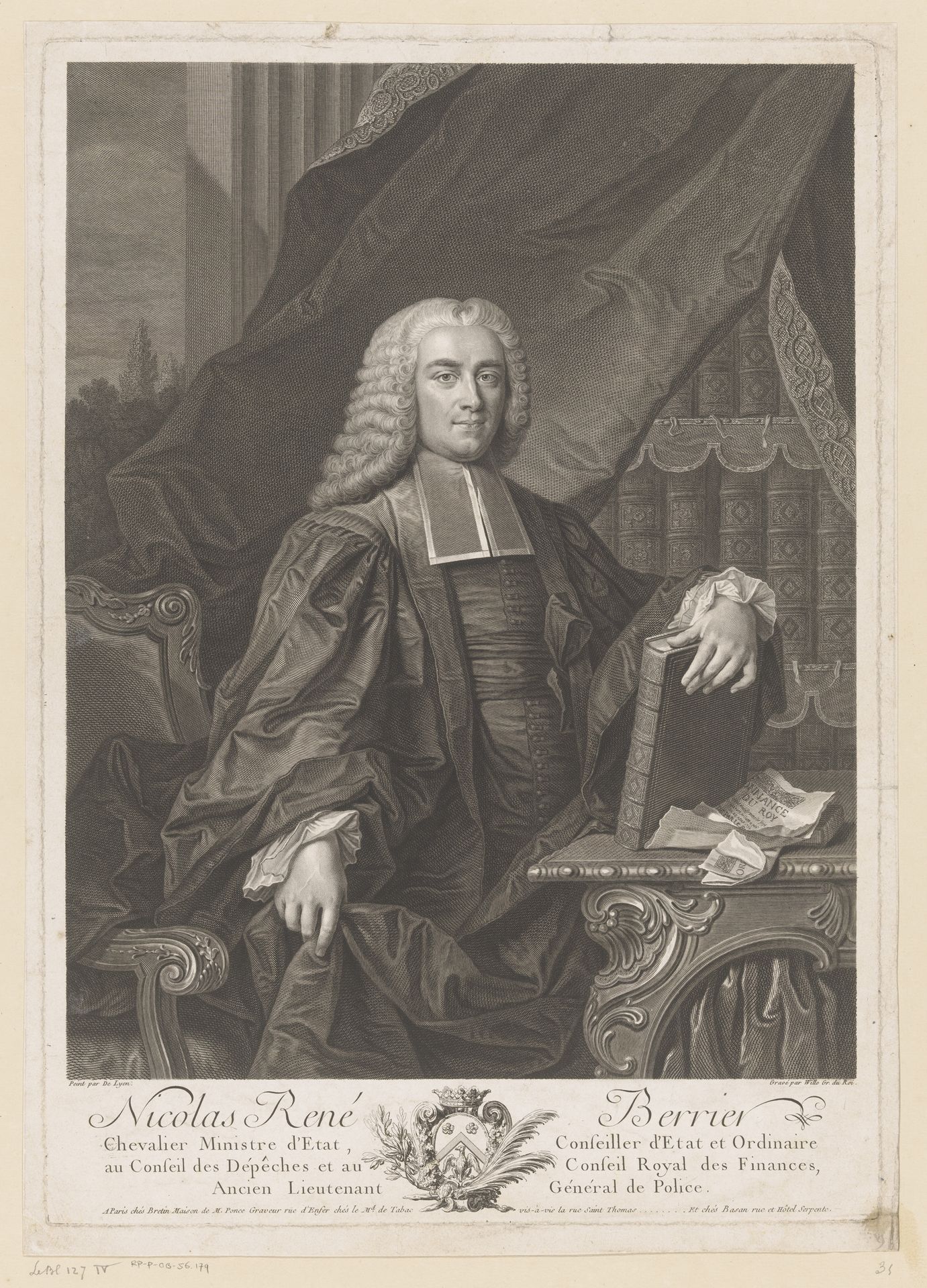 Portret van Nicolas-René Berryer by Johann Georg Wille