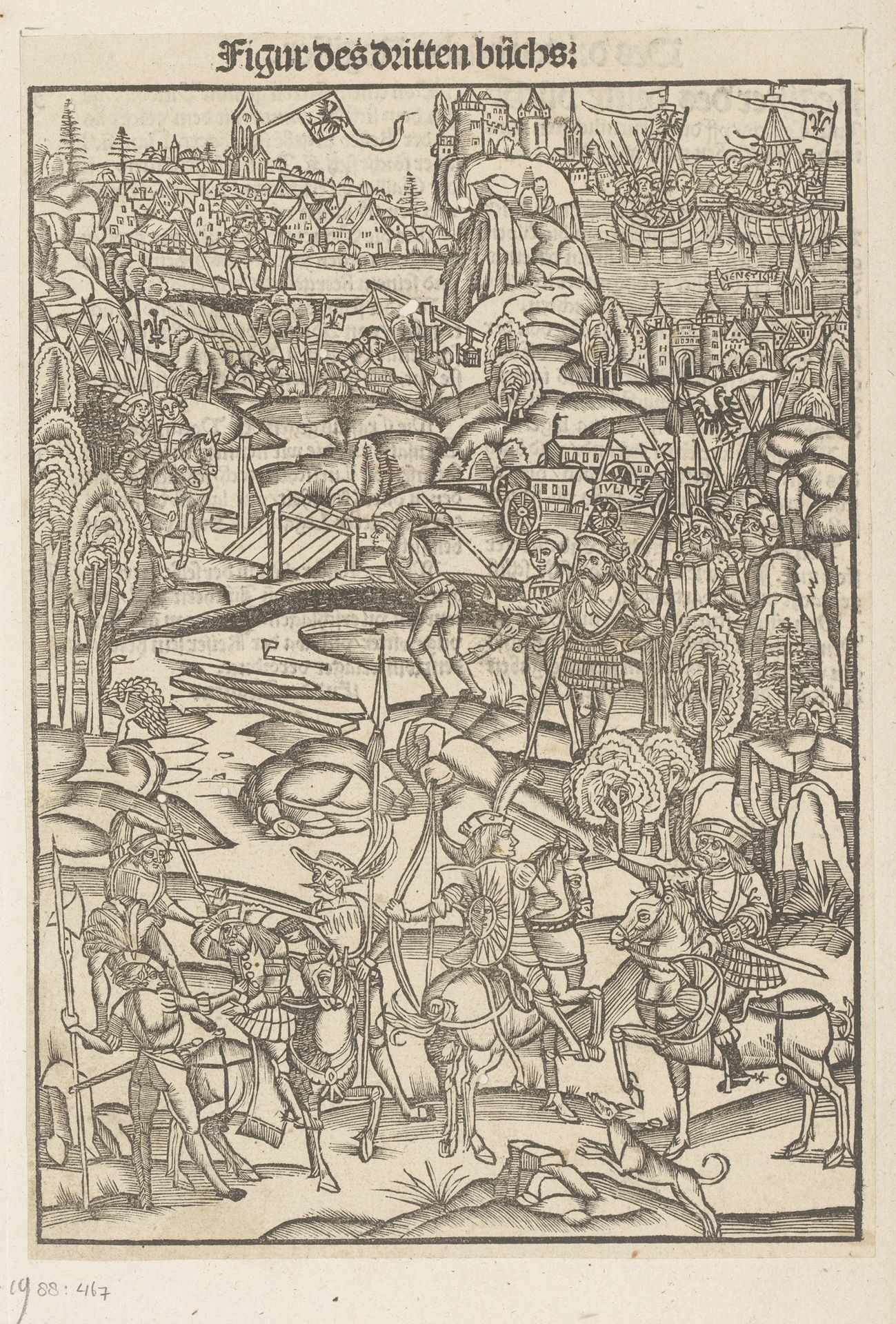 Veldslag van Julius Caesar in de omgeving van Venetië by Anonymous