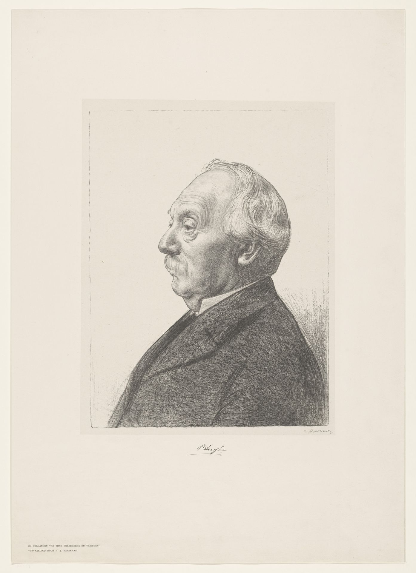 Portret van een onbekende man genaamd Blussé by Hendrik Johannes Haverman