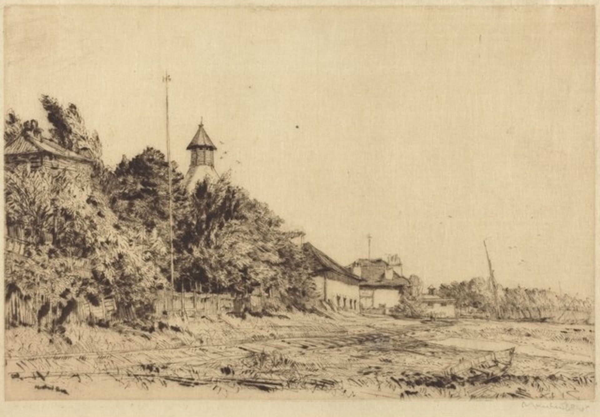 Brewhouses, Southampton by Muirhead Bone