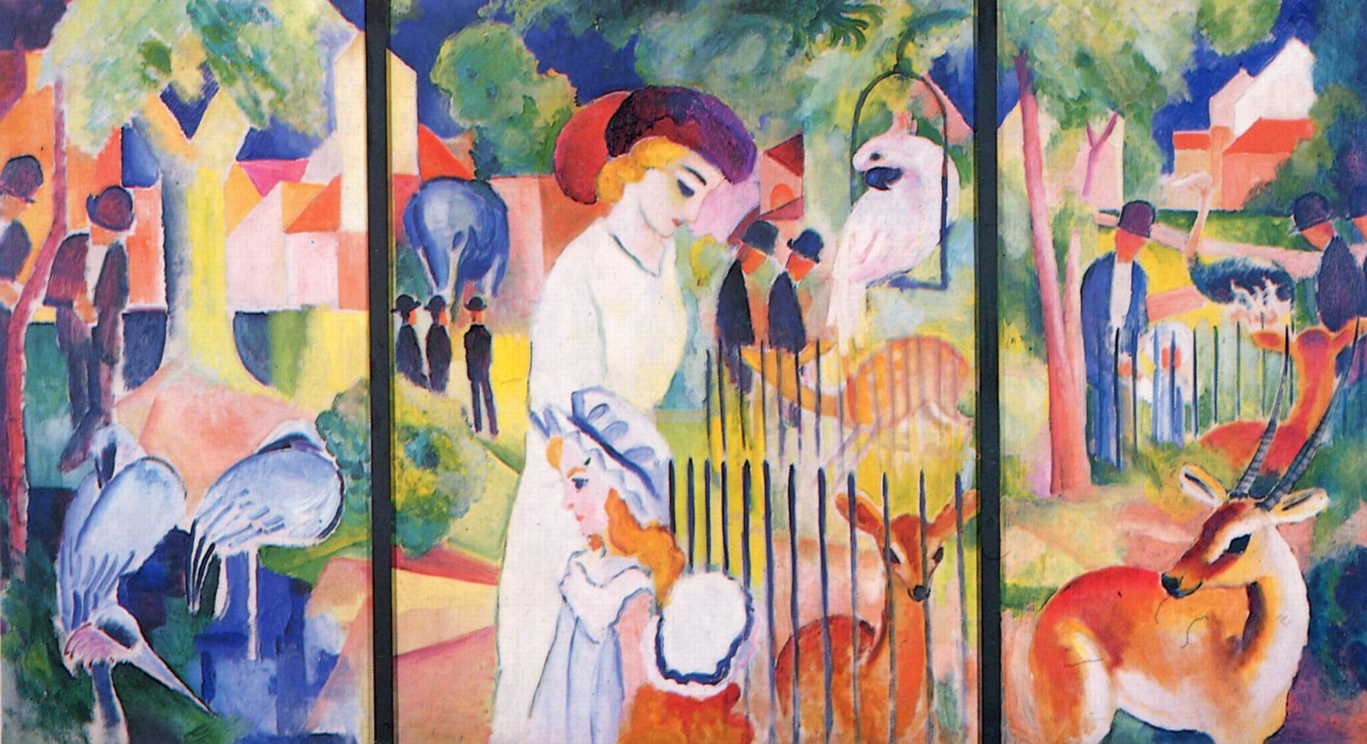 Big Zoo, Triptych by August Macke