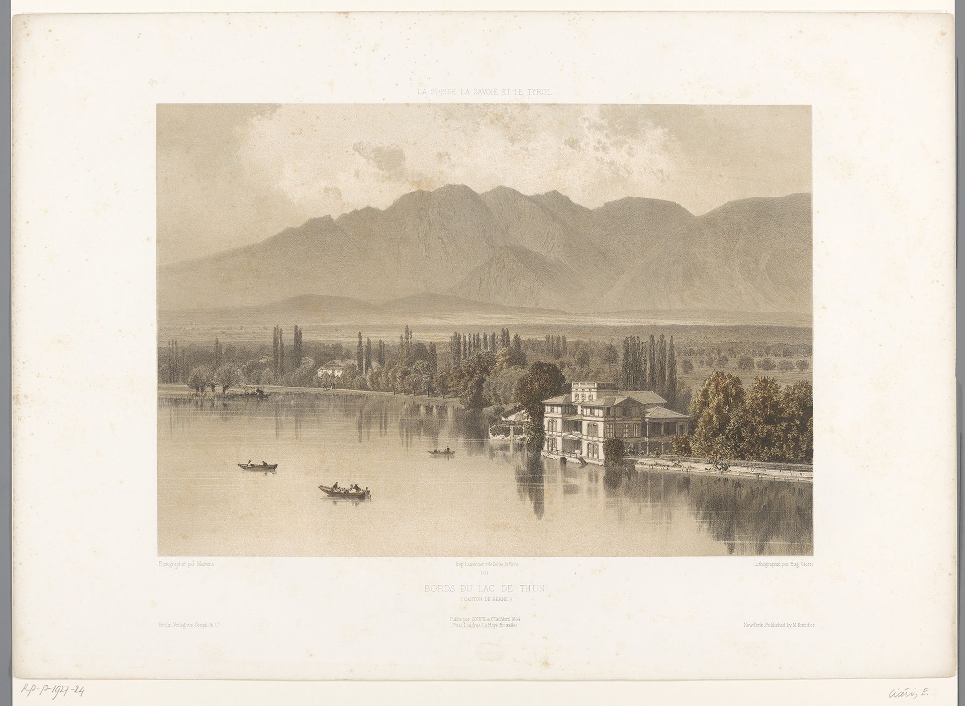 Zicht op de oevers van de Thunersee by Eugène Cicéri