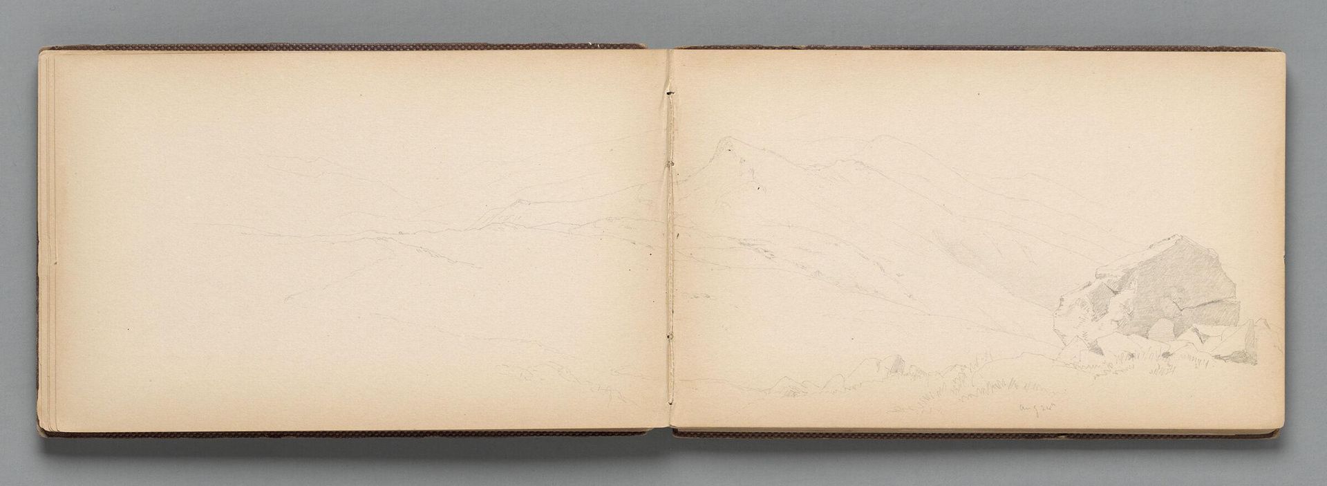 Partial Mountain Landscape (recto and verso) by Sanford Robinson Gifford