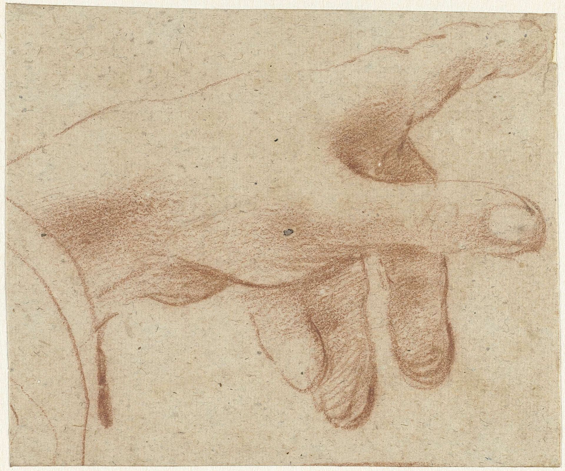 Naar rechts wijzende hand by Correggio