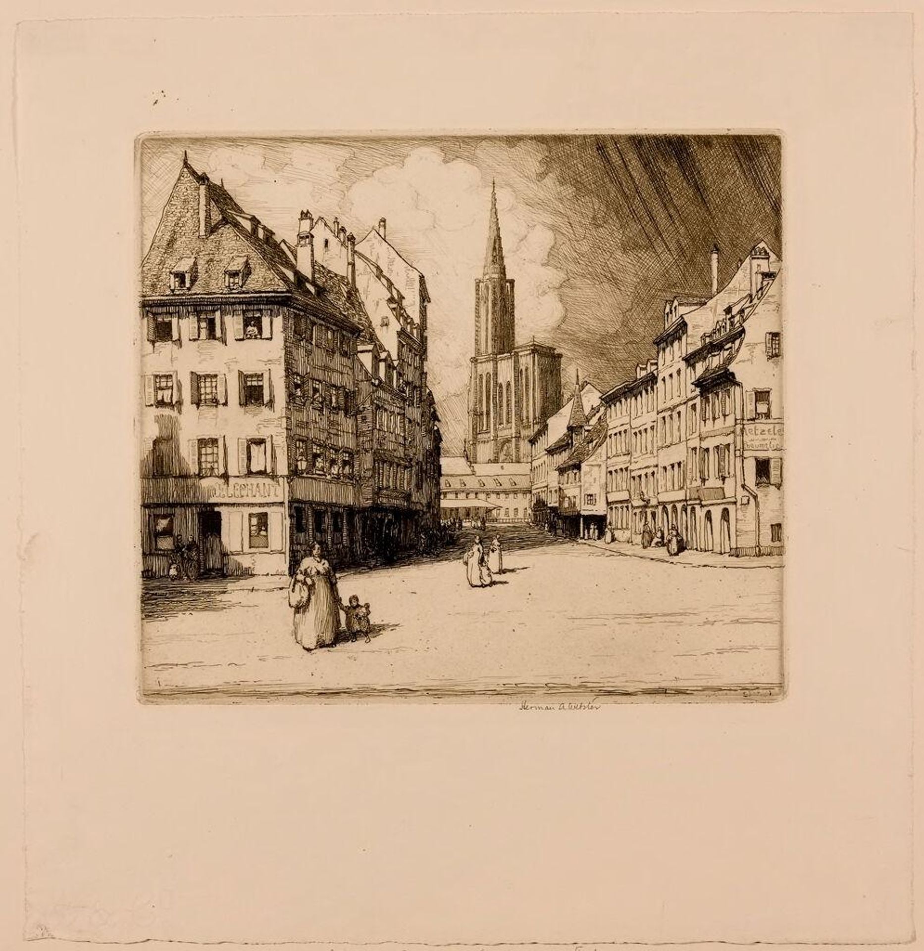 Spitalplatz, Strassburg by Herman Armour Webster