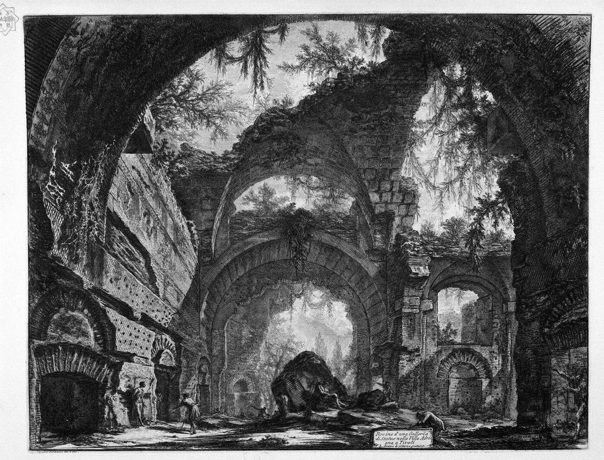 Ruins of a Gallery of Statues in Hadrian`s Villa at Tivoli by Giovanni Battista Piranesi